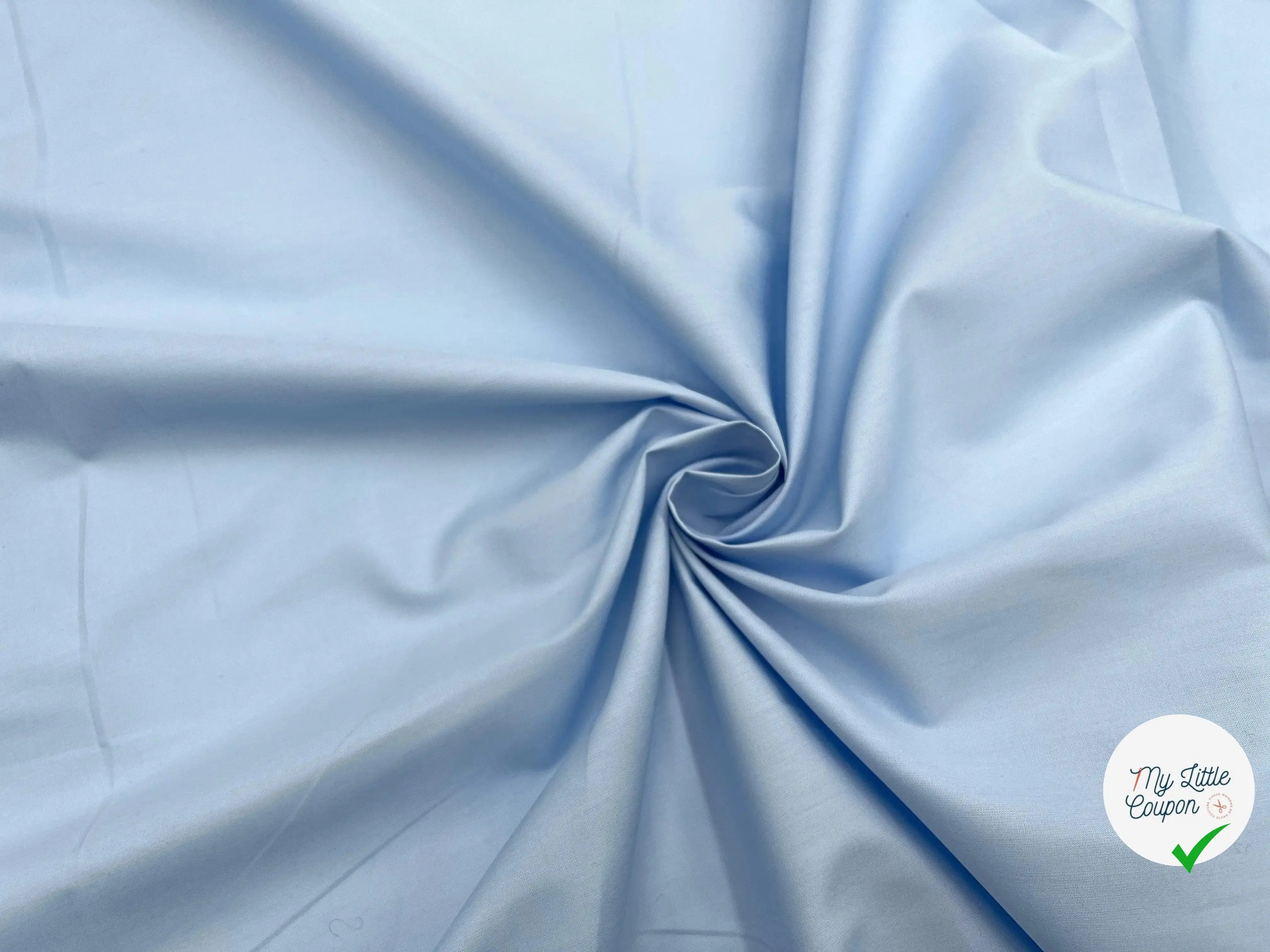 POPELINE DE COTON BLEU CIEL - My Little Coupon - tissu - coudre