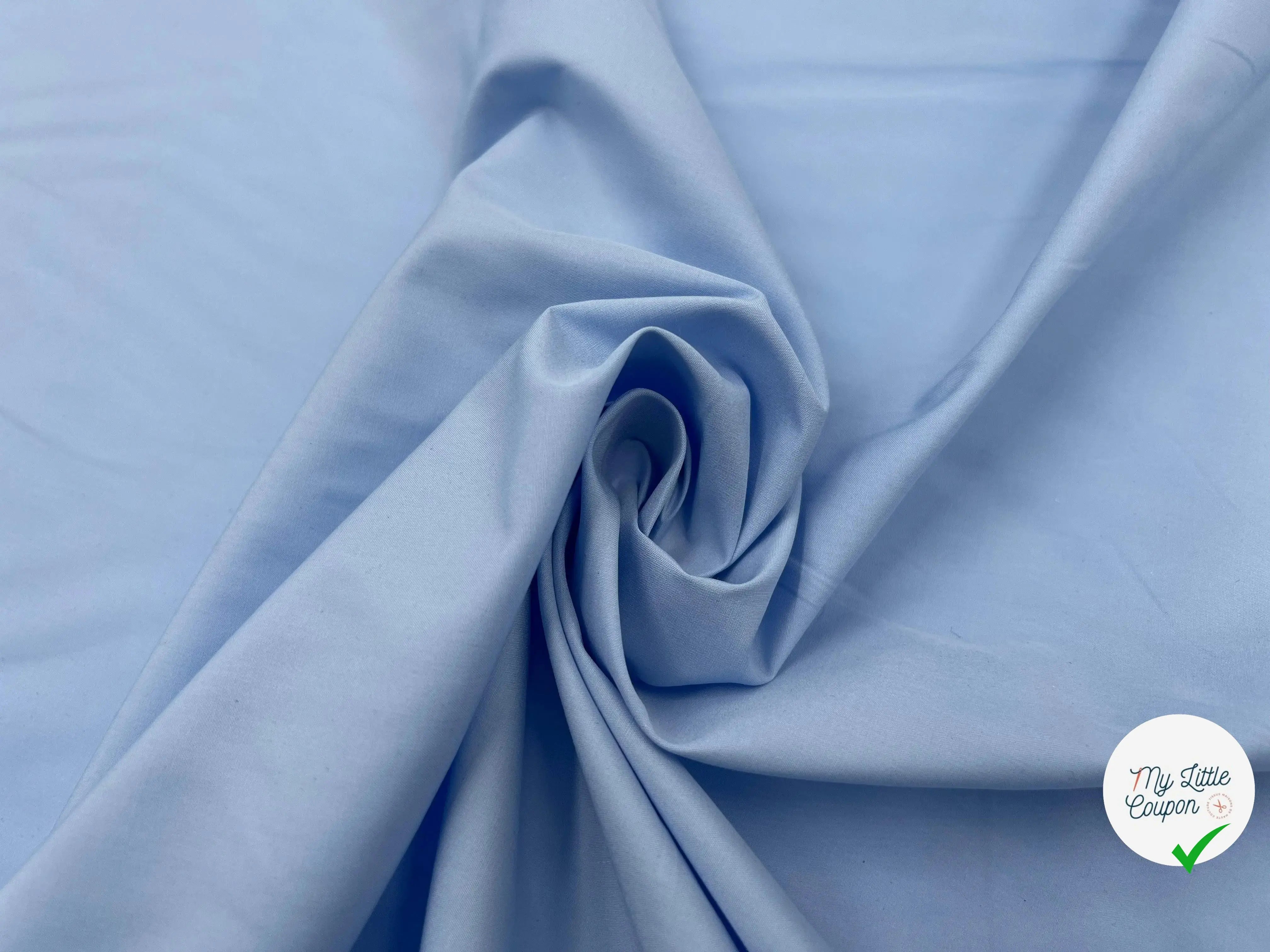 POPELINE DE COTON BLEU CIEL QUALITÉ JAPON - My Little Coupon - tissu - coudre