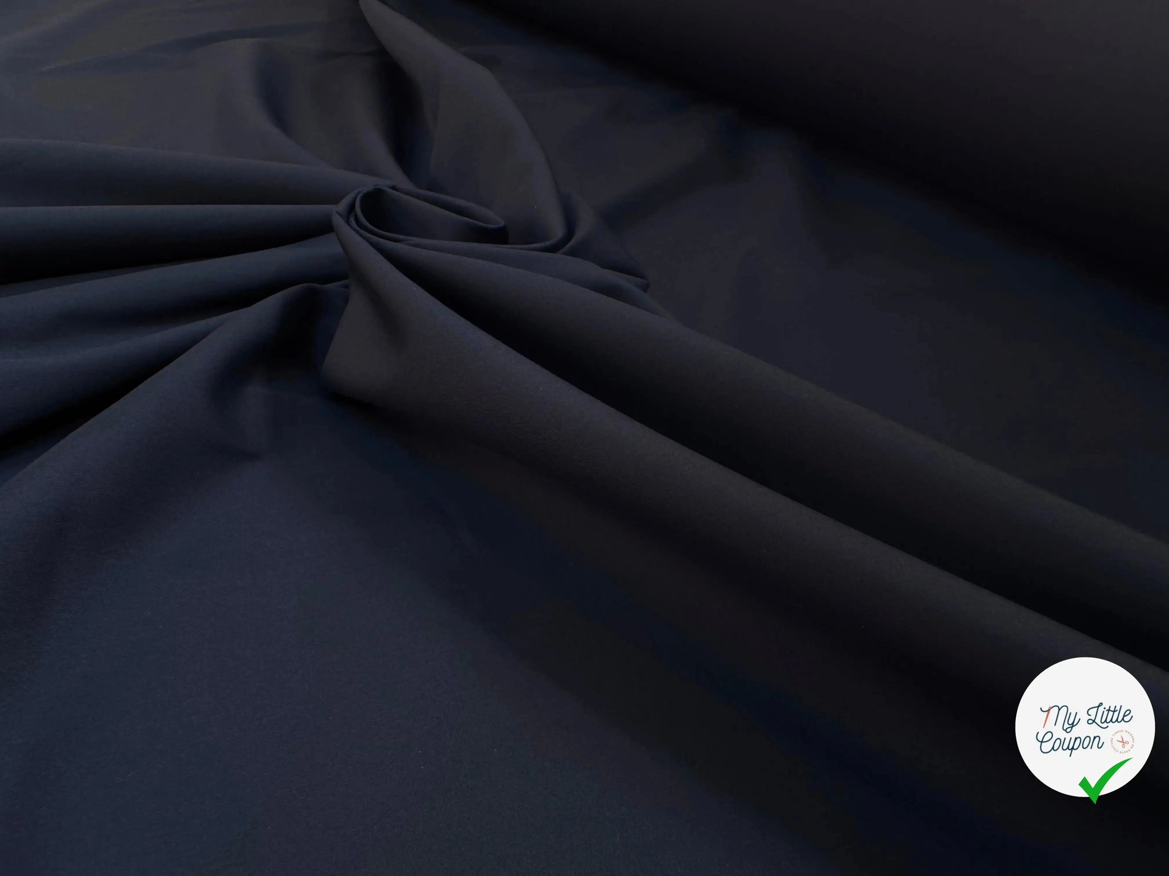 POPELINE DE COTON BLEU MARINE UNI - My Little Coupon