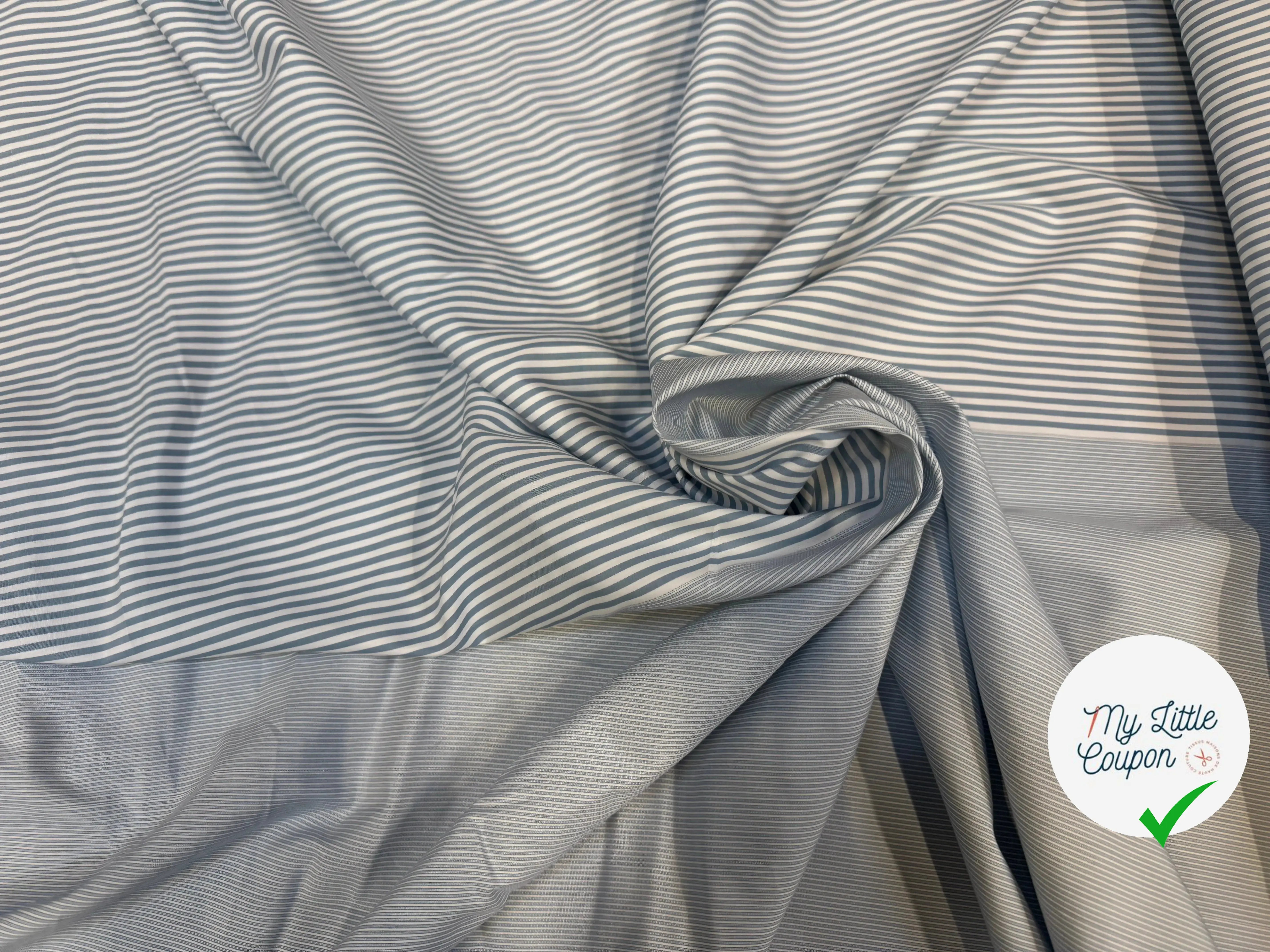 POPELINE DE COTON DOUBLE LAIZE DIVERS BLEU - My Little Coupon