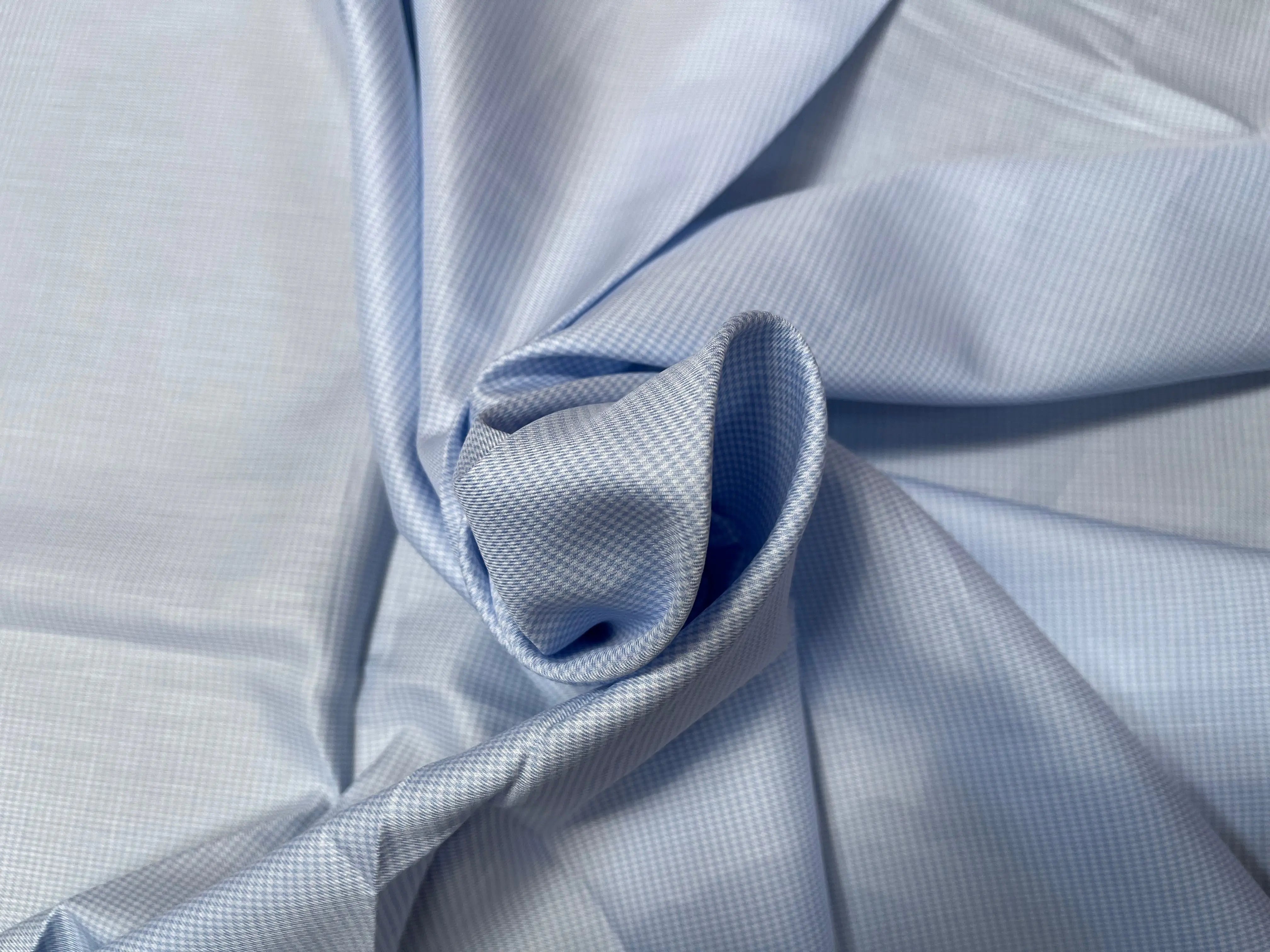 (Chute) POPELINE DE COTON PETIT CARREAUX BLANC BLEU CIEL - My Little Coupon
