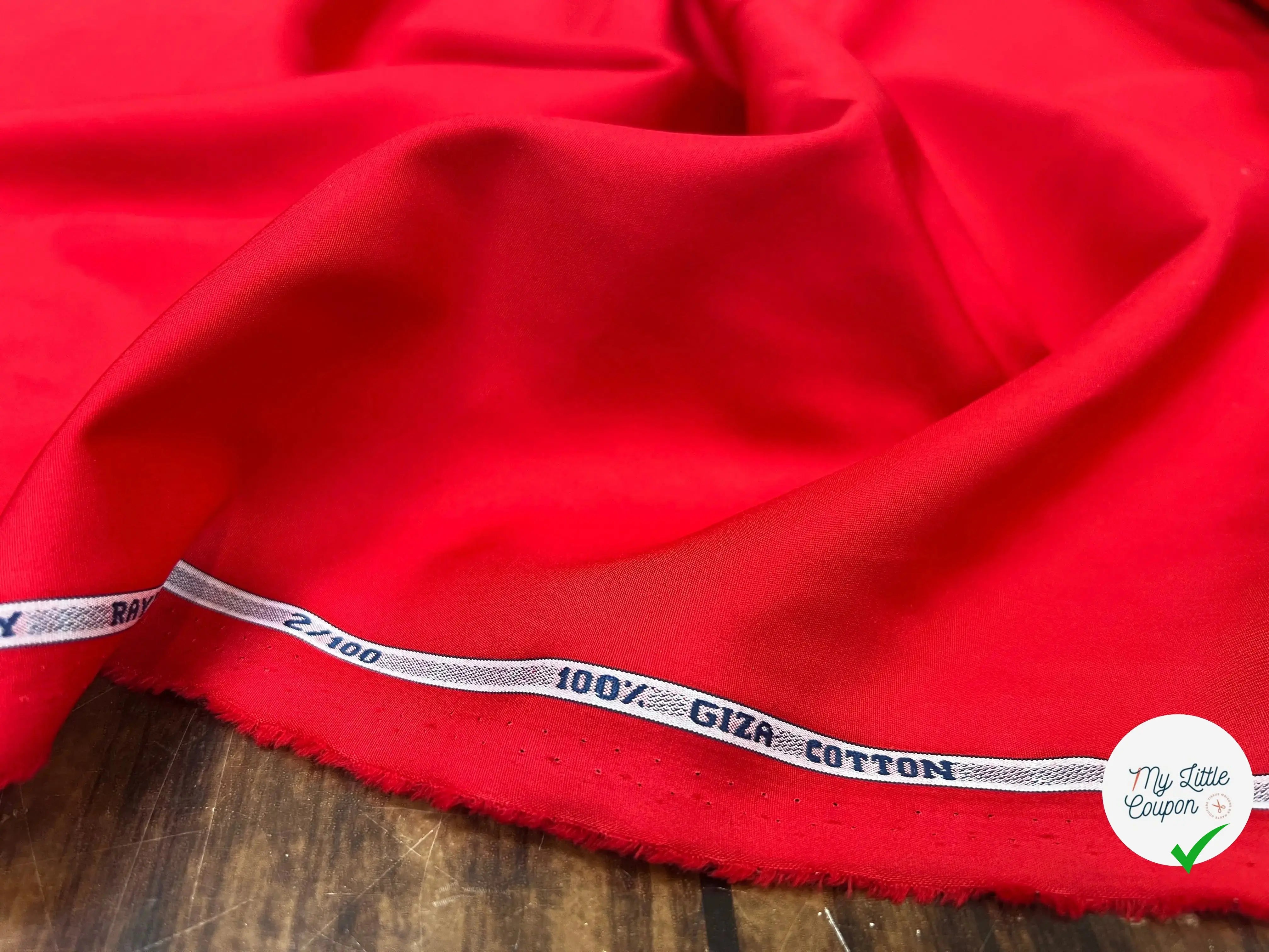 POPELINE DE COTON ROUGE CADENCE BY RAYMOND - My Little Coupon
