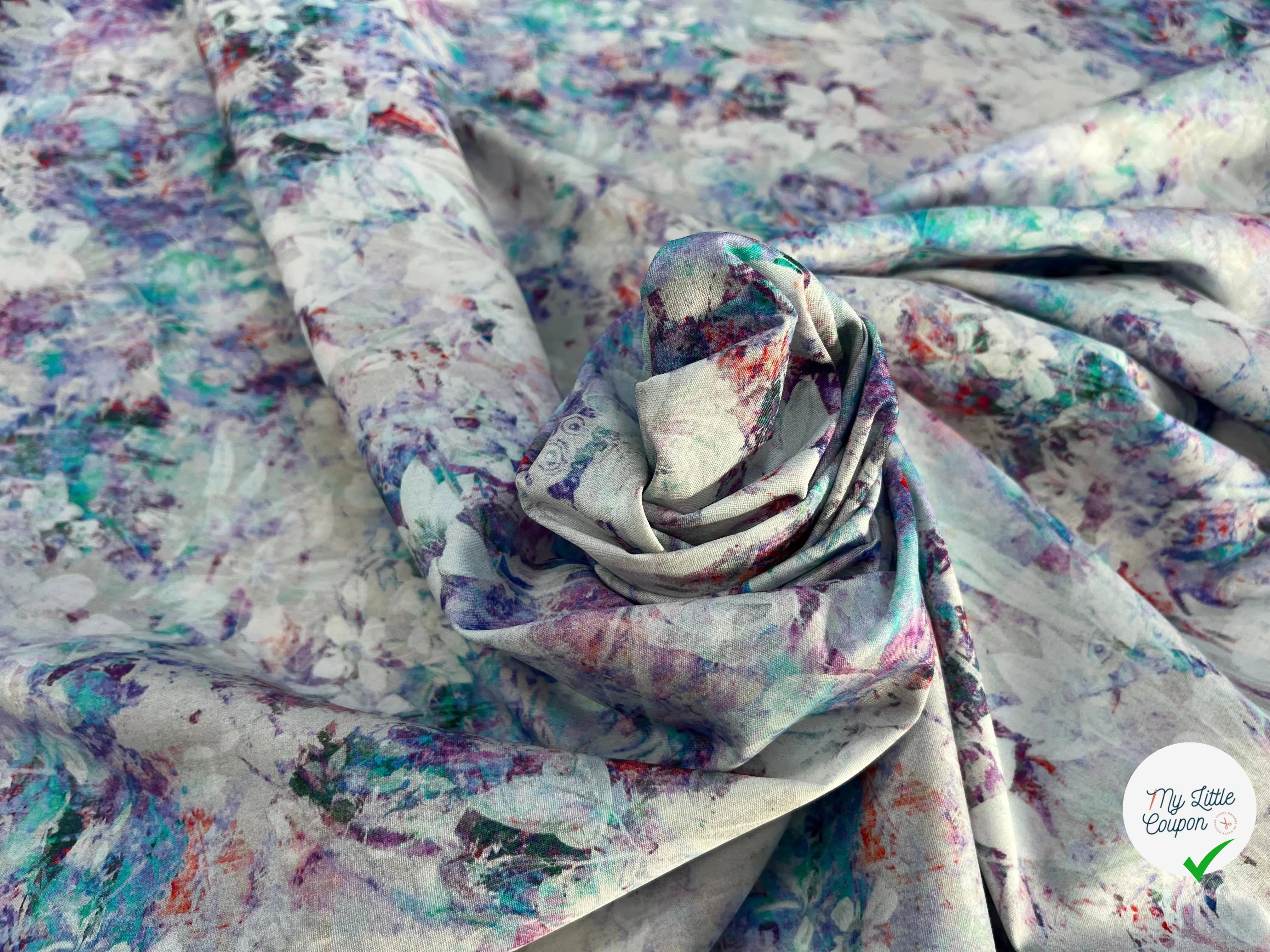 POPELINE DE COTON TIE & DYE VIOLET - My Little Coupon