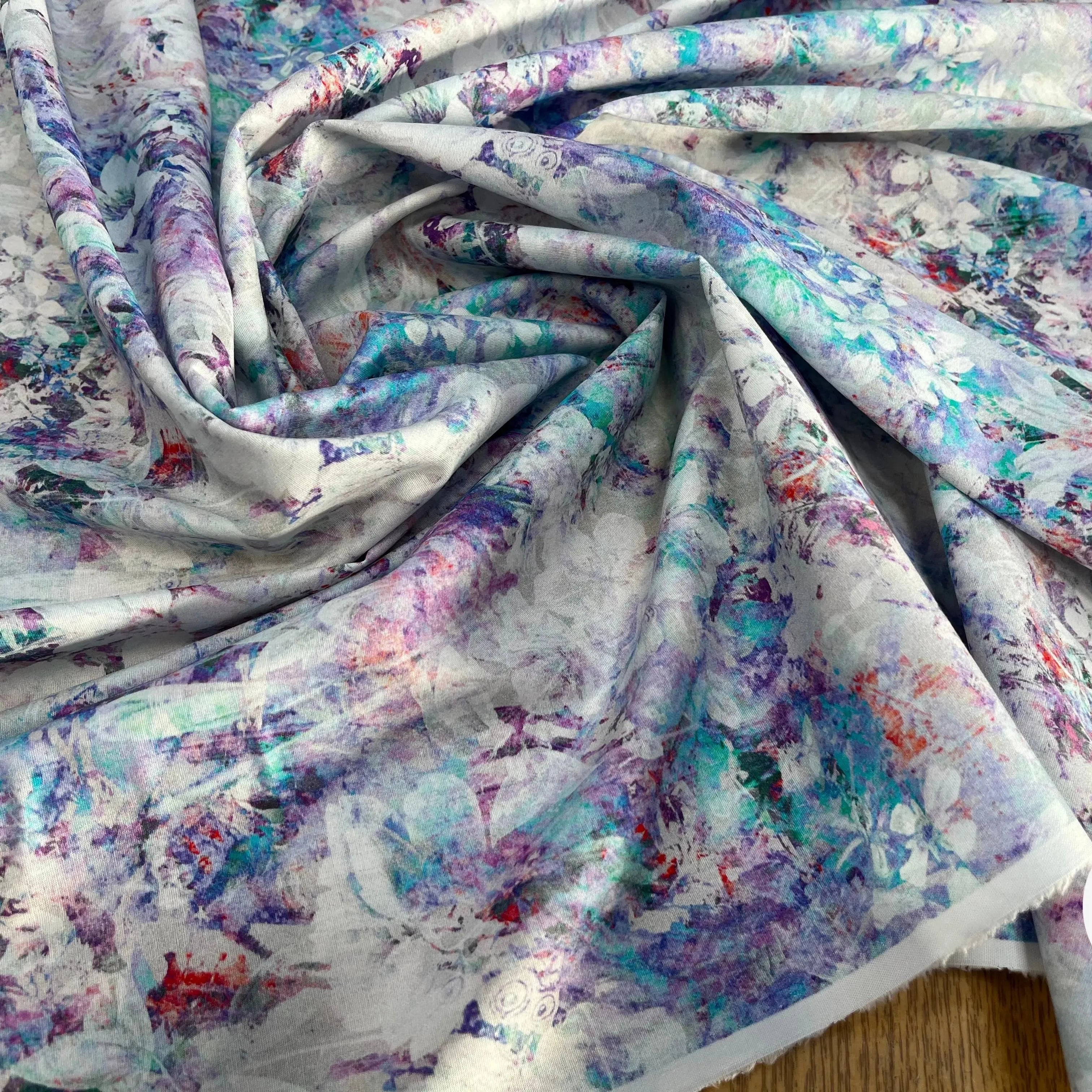 POPELINE DE COTON TIE & DYE VIOLET - My Little Coupon