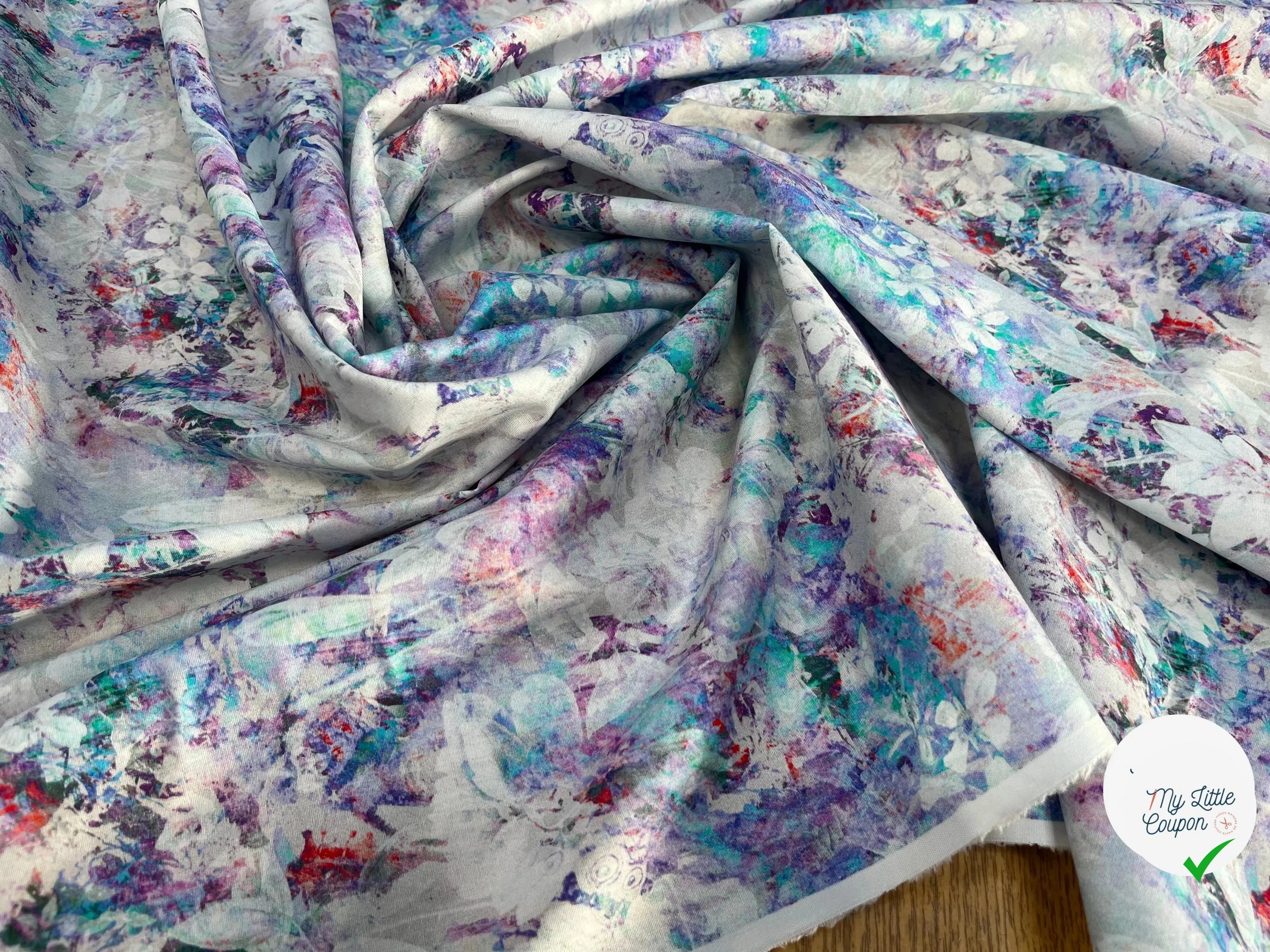 POPELINE DE COTON TIE & DYE VIOLET - My Little Coupon