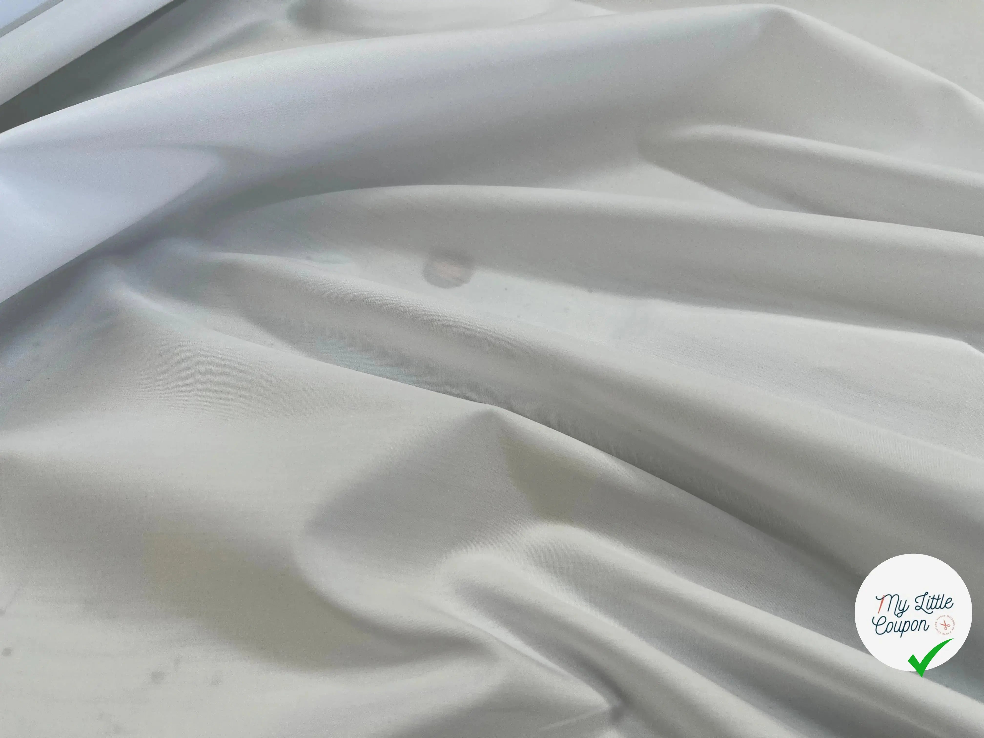 POPELINE DE COTON UNI BLANC OPTIQUE STRETCH - My Little Coupon