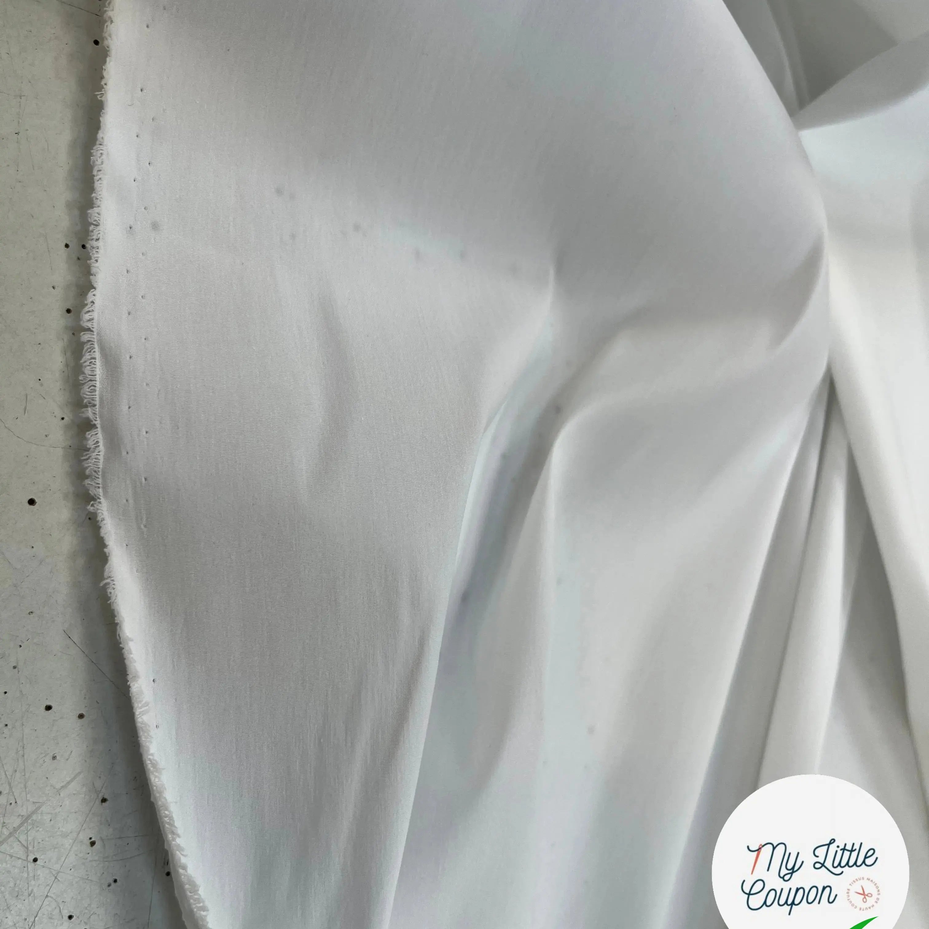 POPELINE DE COTON UNI BLANC UNI - My Little Coupon