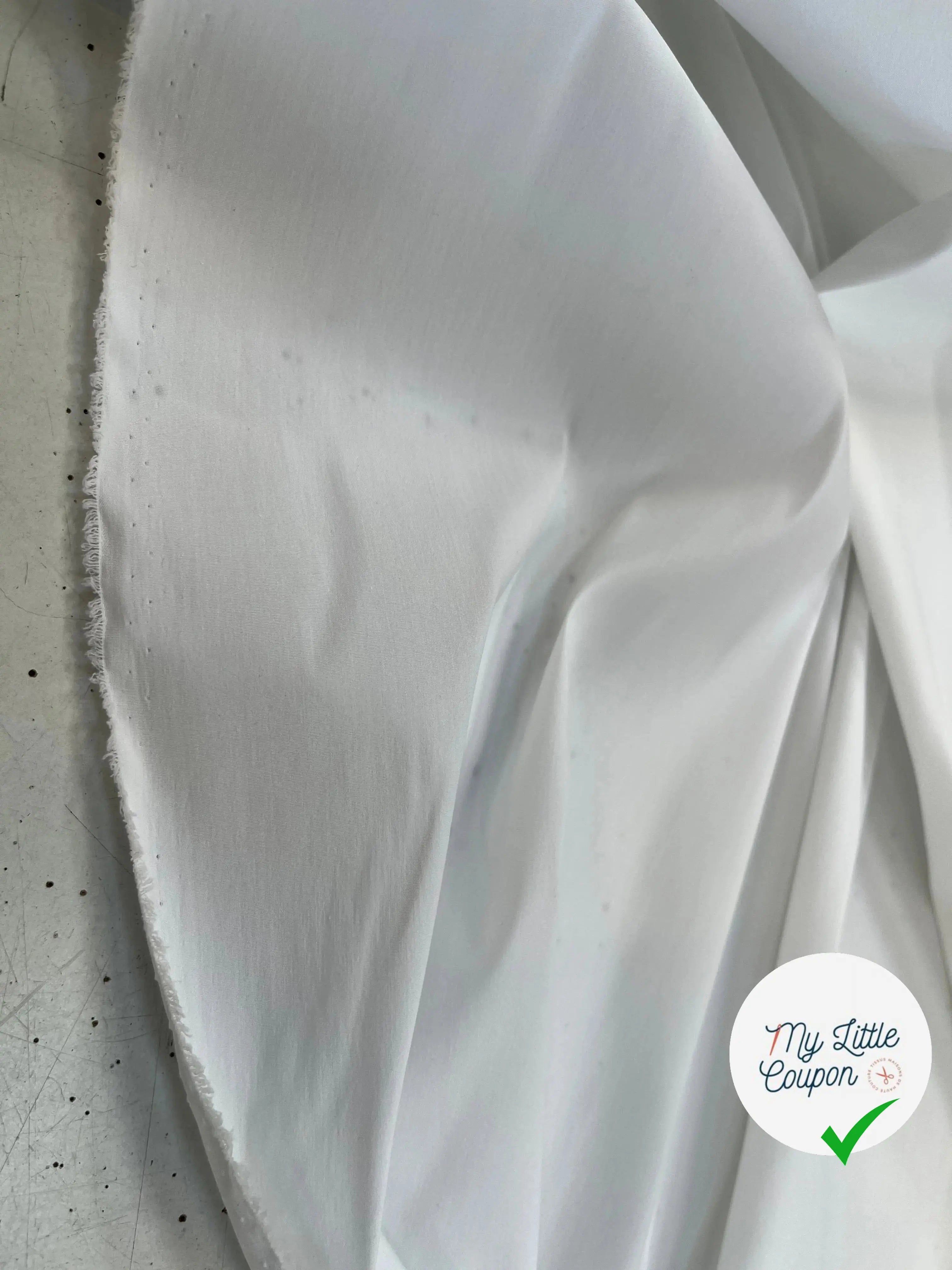 POPELINE DE COTON UNI BLANC UNI - My Little Coupon