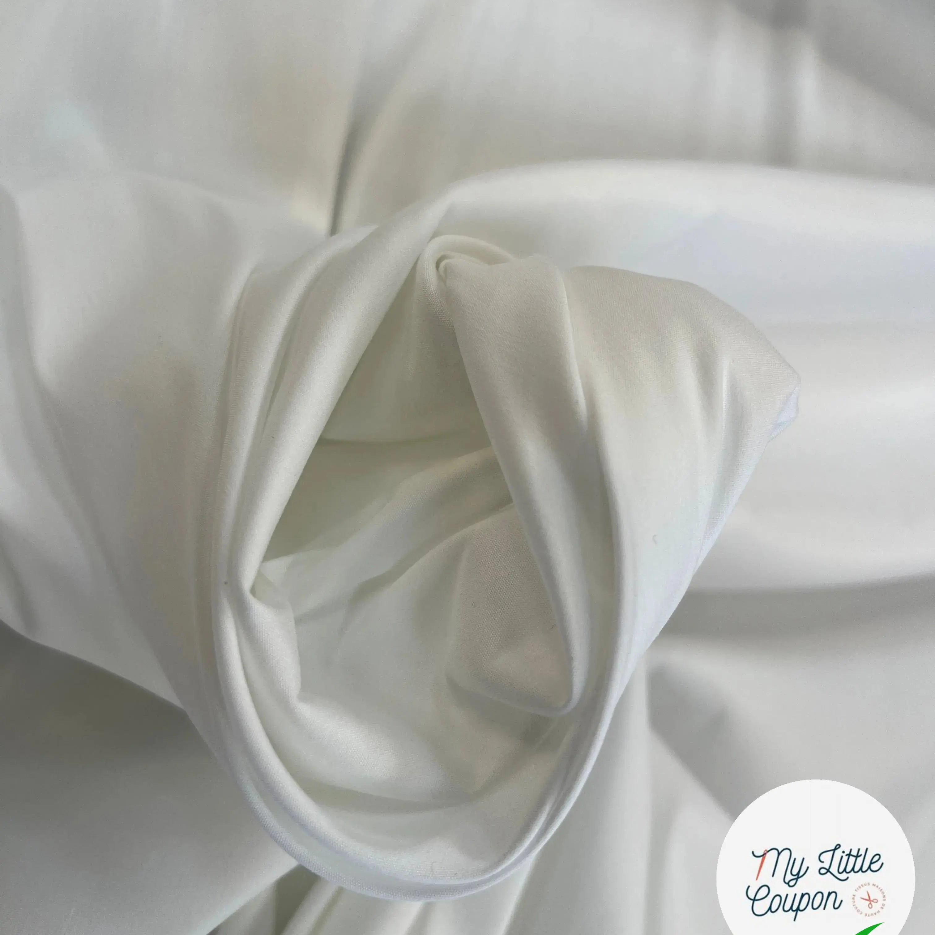 POPELINE DE COTON UNI BLANC UNI - My Little Coupon