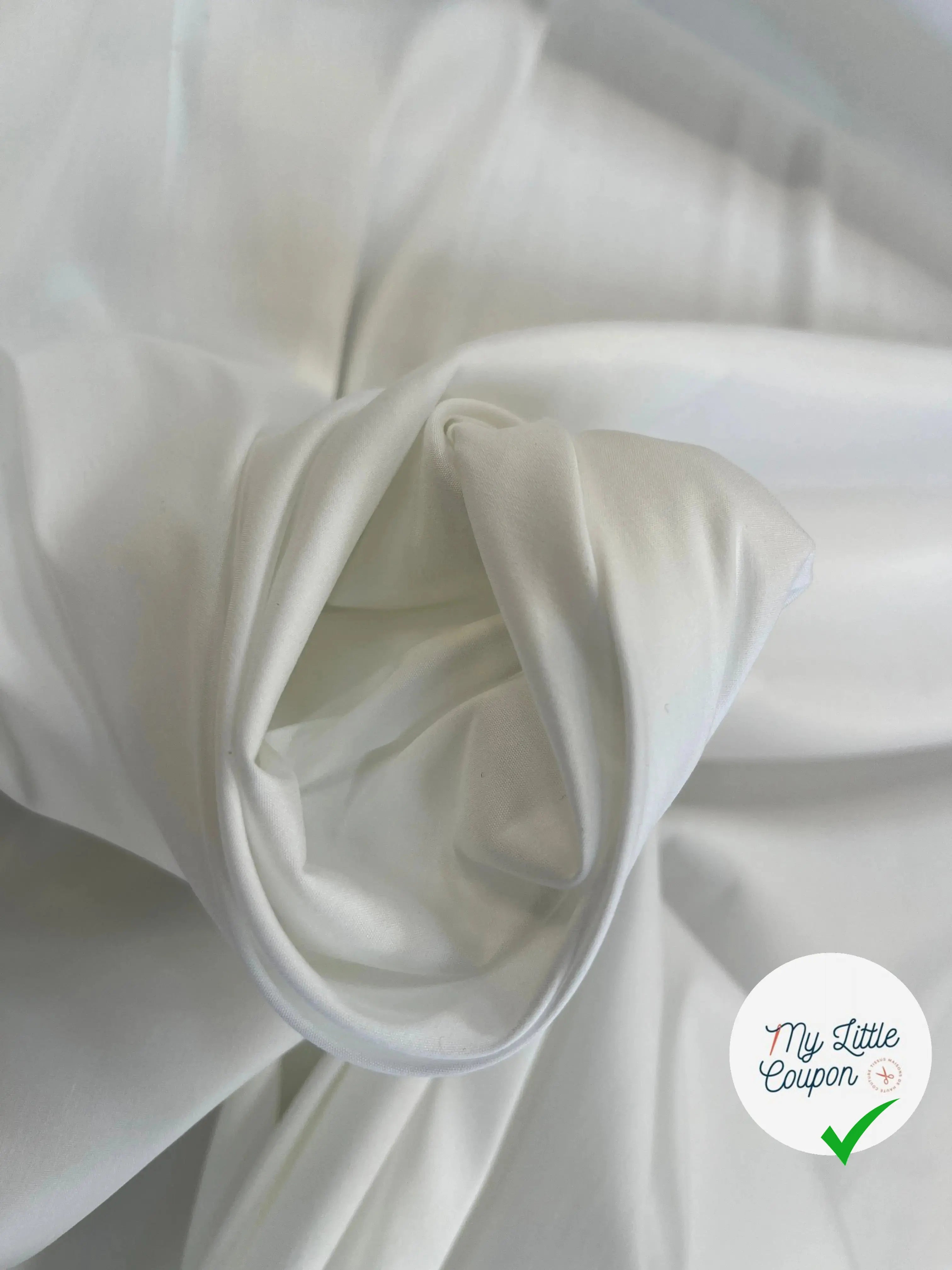 POPELINE DE COTON UNI BLANC UNI - My Little Coupon