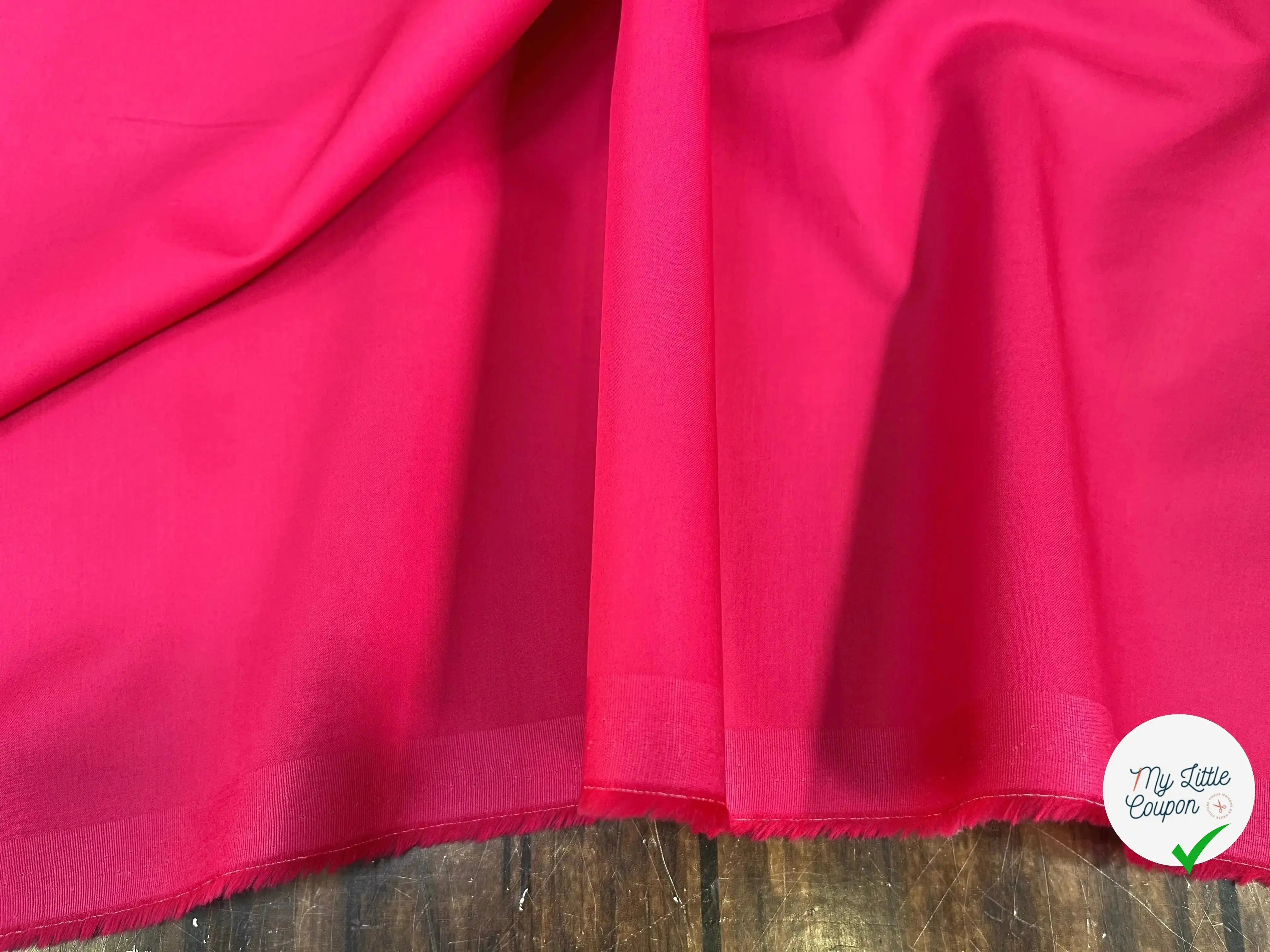 POPELINE DE COTON UNI ROSE FUCSHIA - My Little Coupon