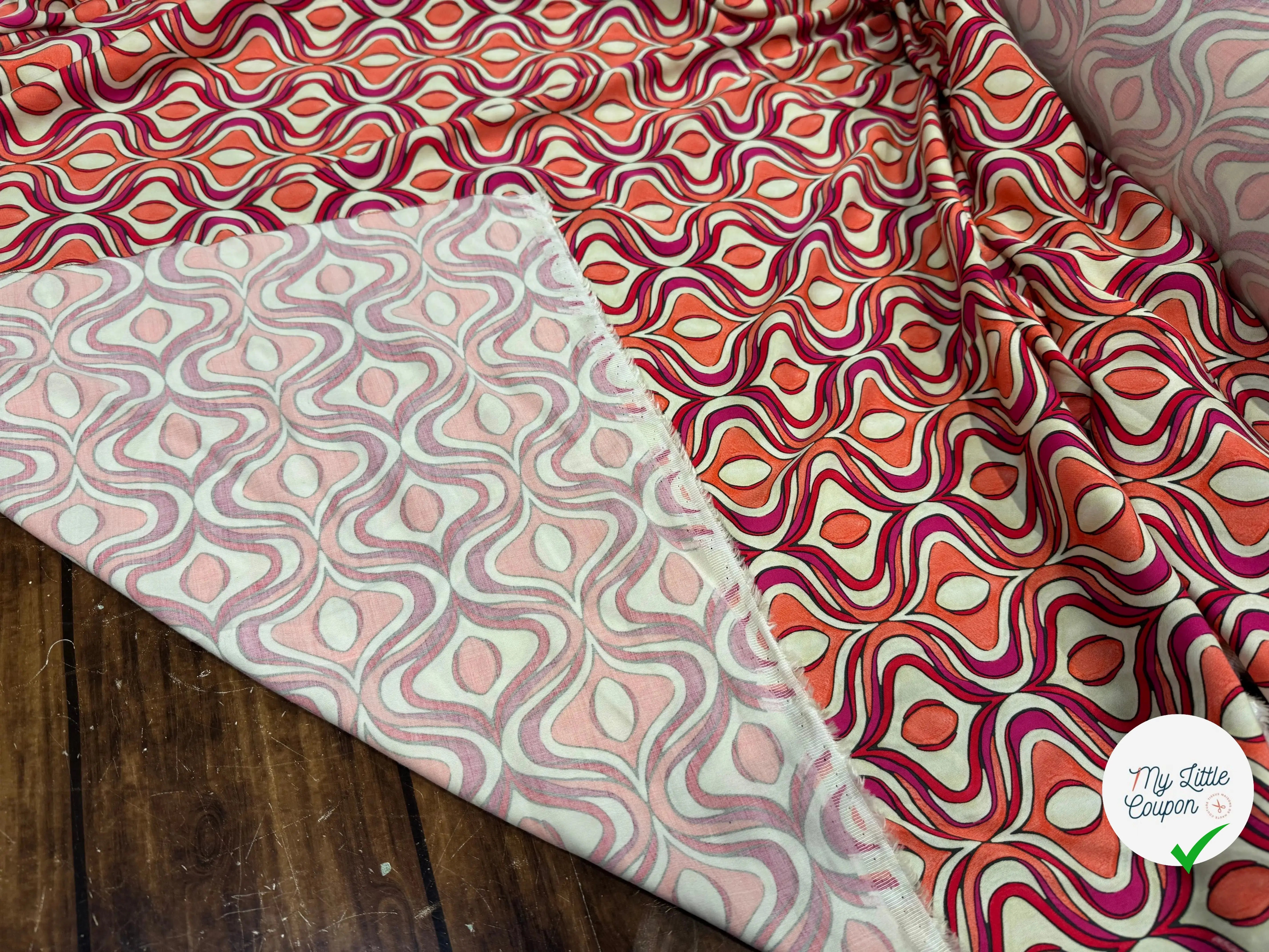 POPELINE DE VISCOSE IMPRIMÉE LEGEREMENT SATINEE - My Little Coupon