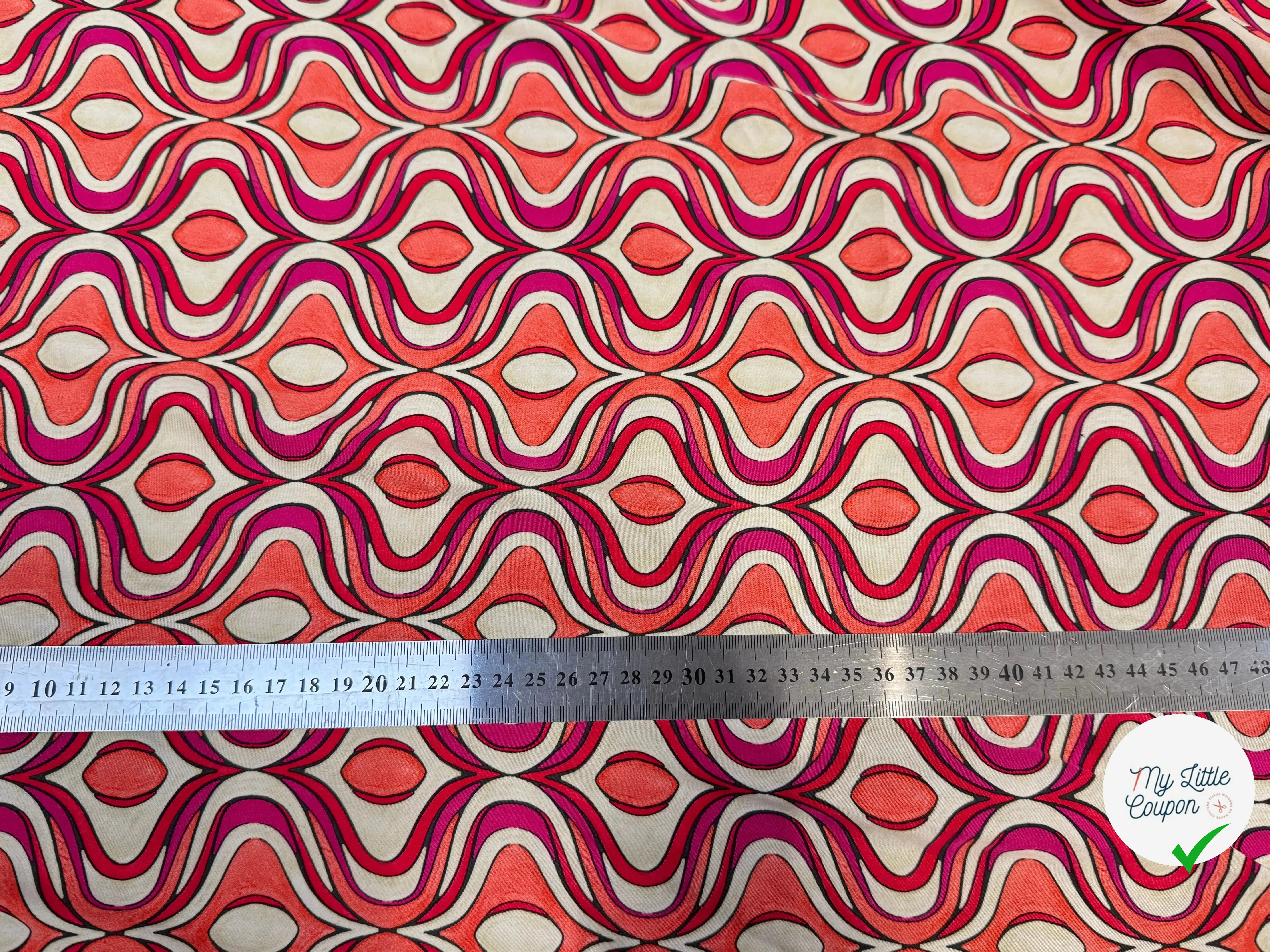 POPELINE DE VISCOSE IMPRIMÉE LEGEREMENT SATINEE - My Little Coupon