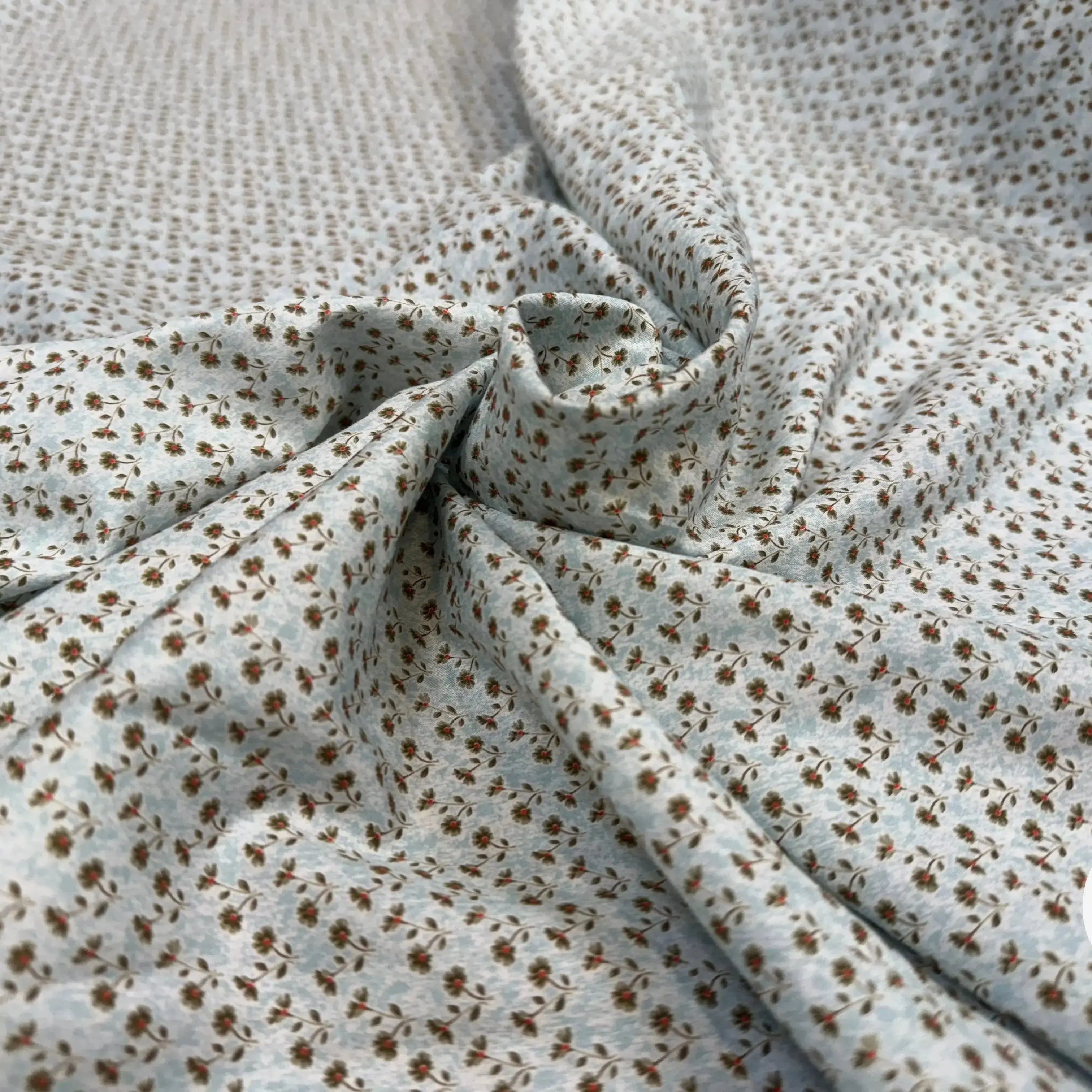 POPELINE FLEURETTE BABY BLUE - My Little Coupon