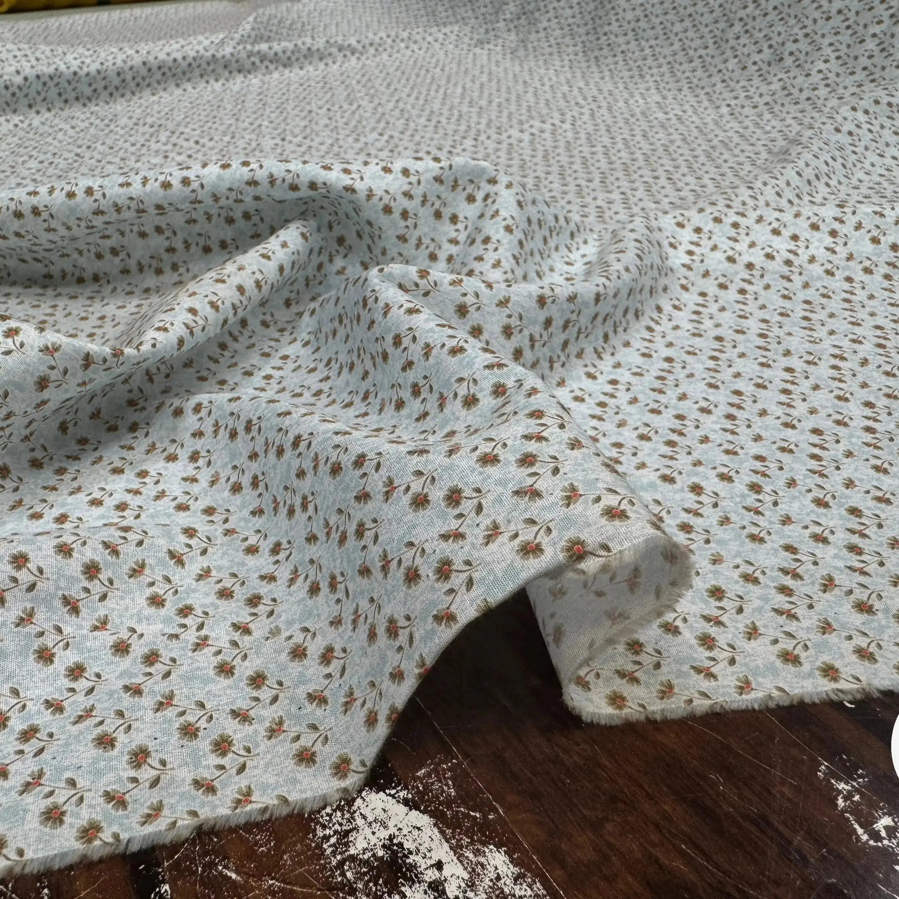 POPELINE FLEURETTE BABY BLUE - My Little Coupon