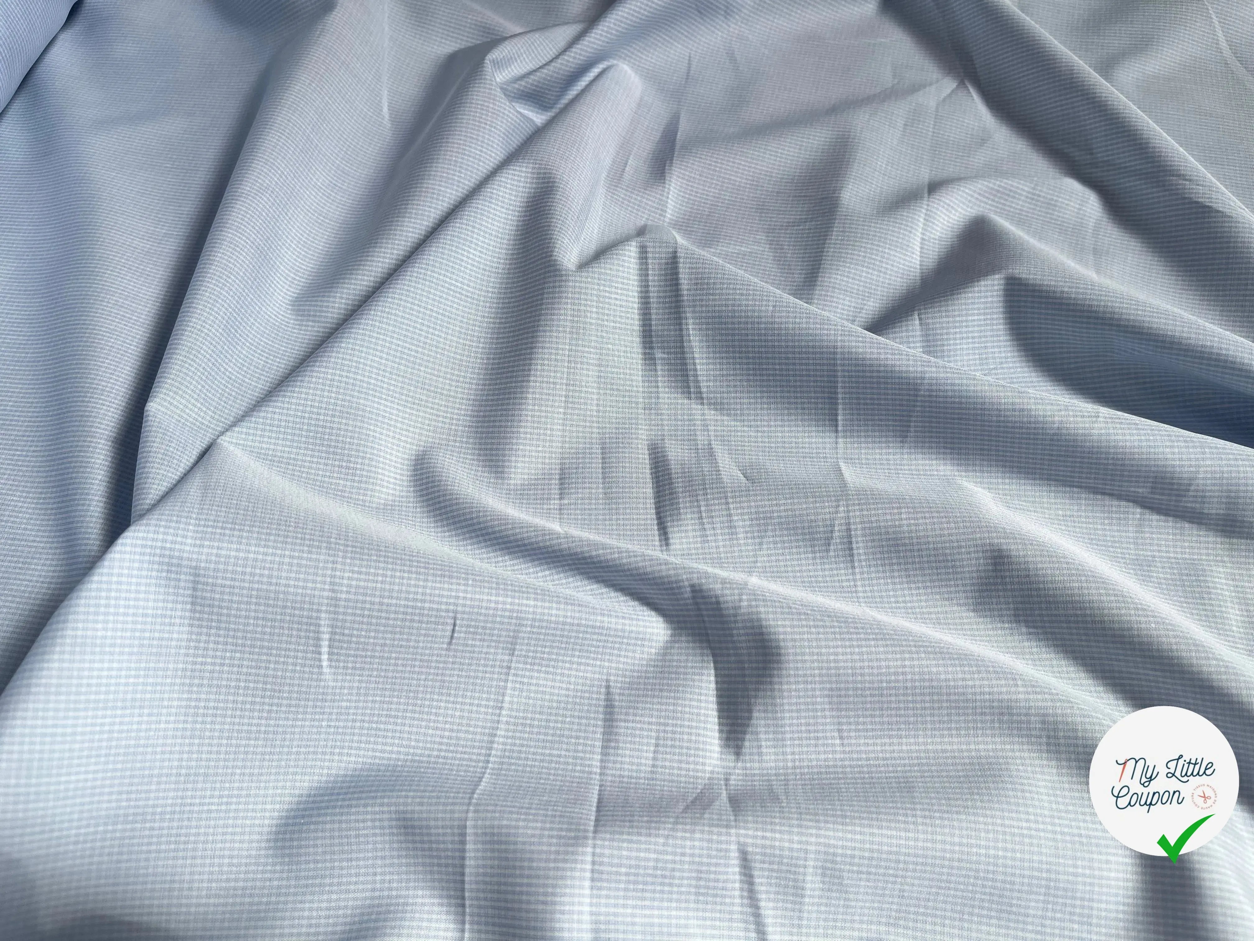 POPELINE PETIT CARREAUX BLANC BLEU - My Little Coupon