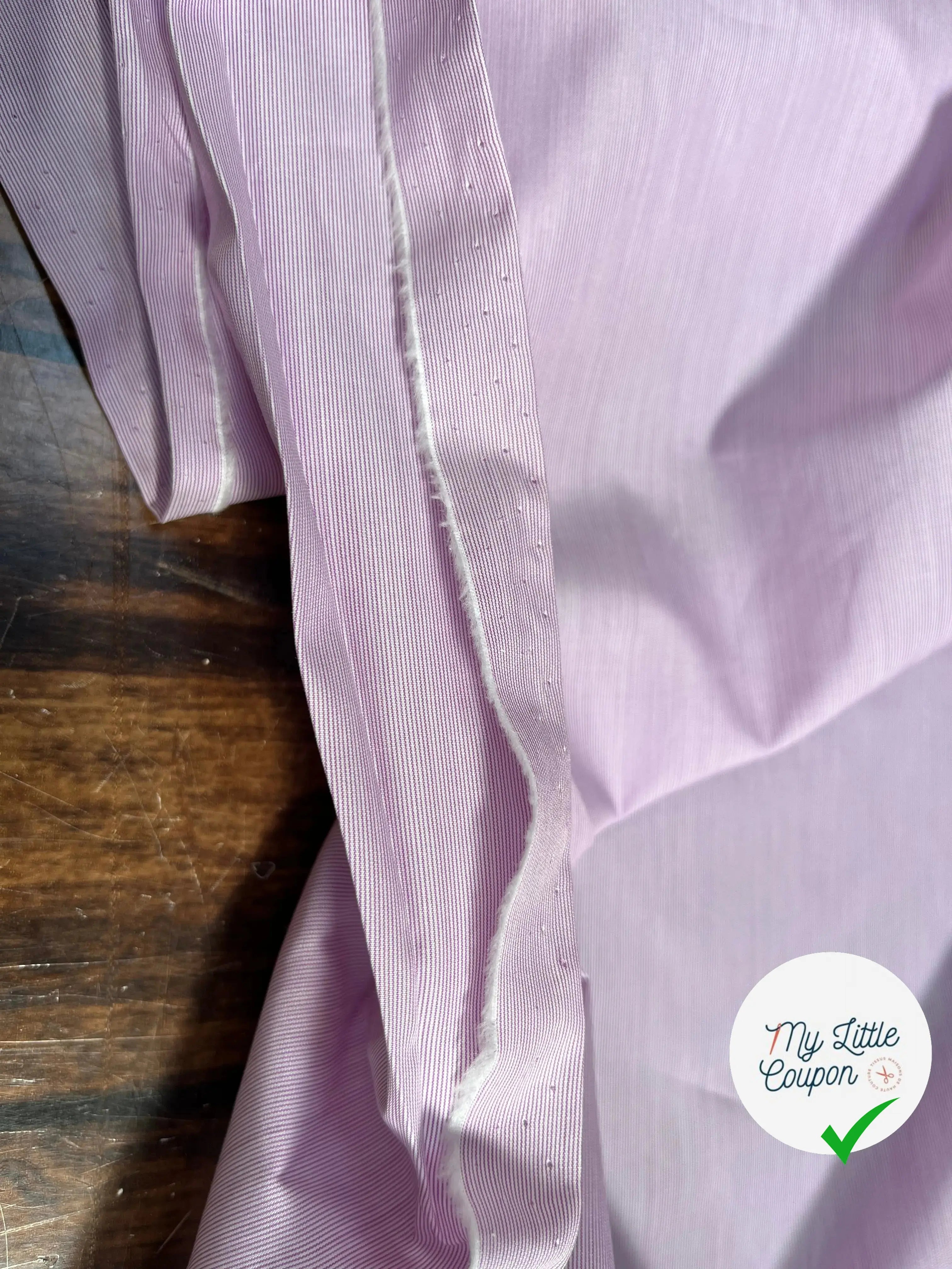 POPELINE RAYURE ROSE VIOLET BLANC - My Little Coupon