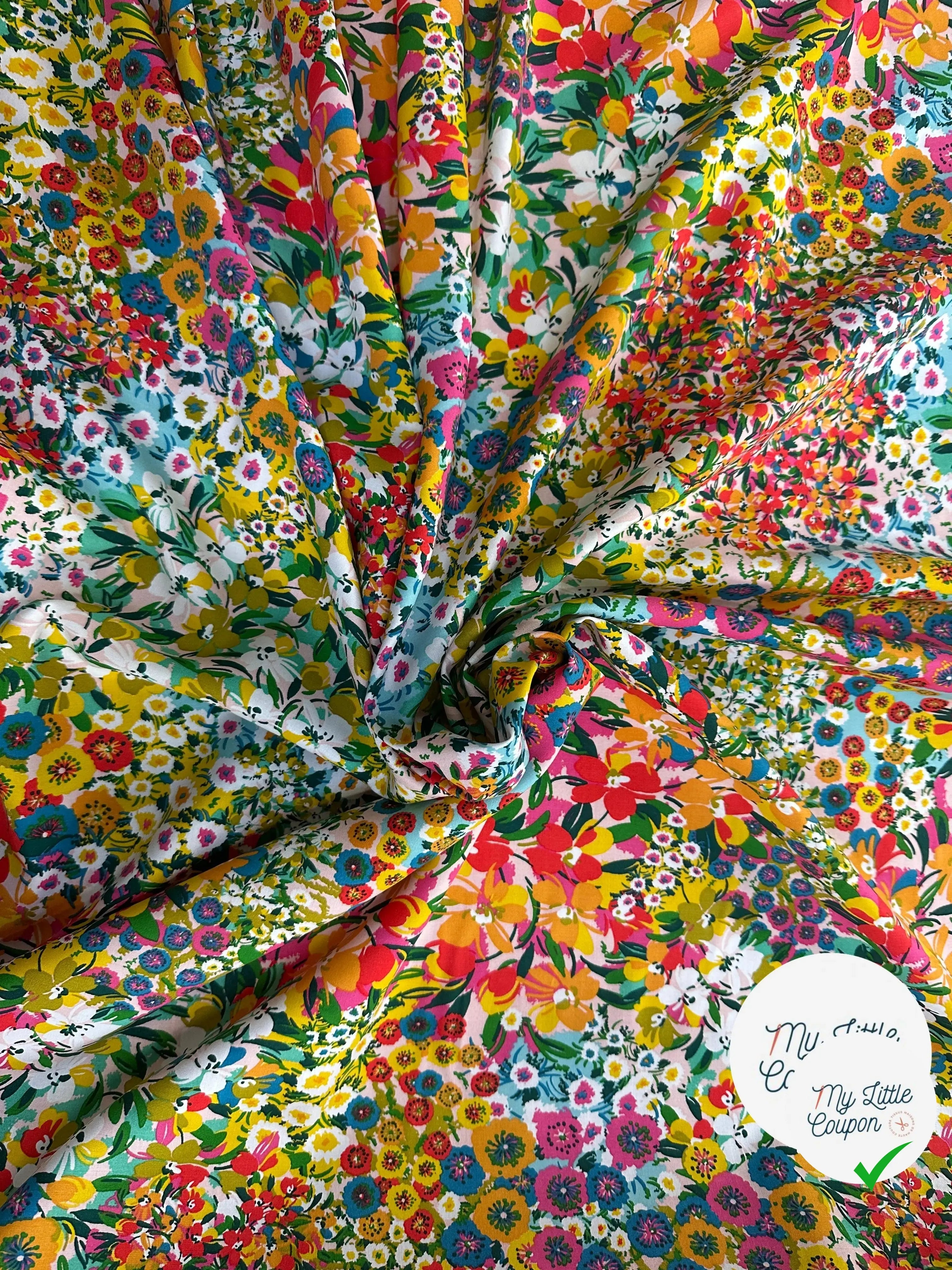 POPELINE VISCOSE CAMOMILLE BLANC OEKO-TEX - My Little Coupon
