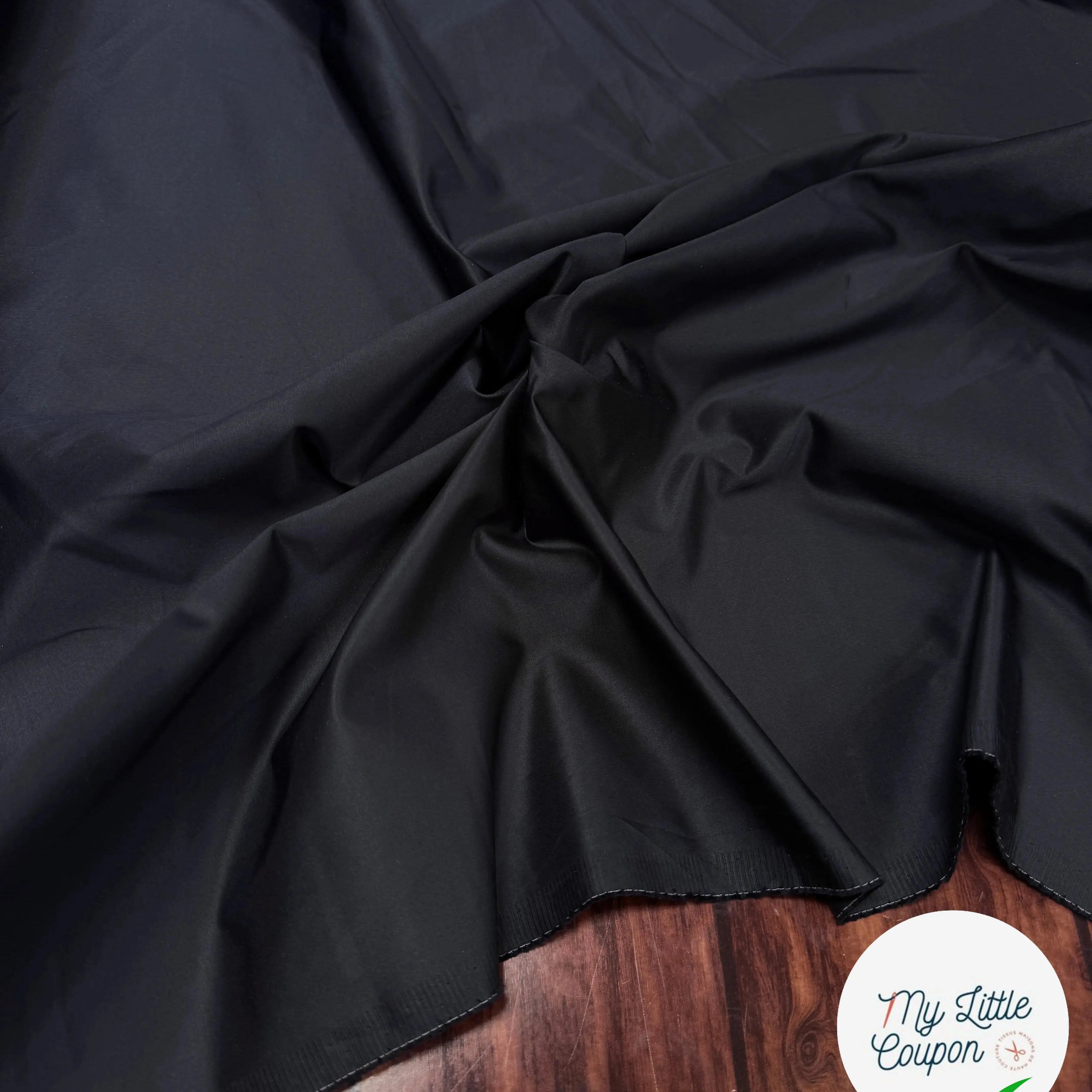 SATIN DE COTON BLEU NUIT CRAQUANT ASPECT CHINTZE - My Little Coupon