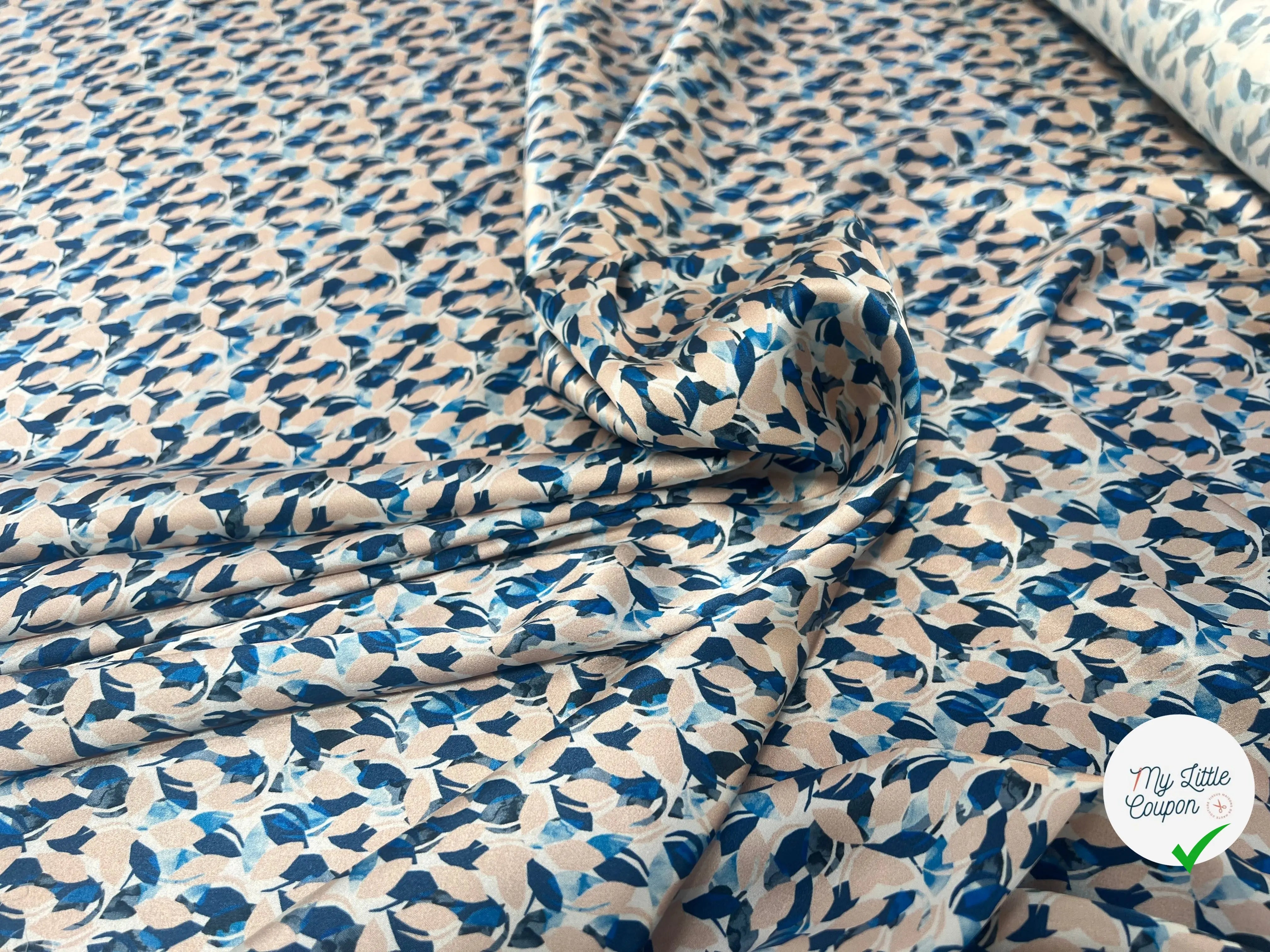 SATIN DE SOIE 16 MOMME ULTRA DOUX FEUILLETTES BLEU - My Little Coupon