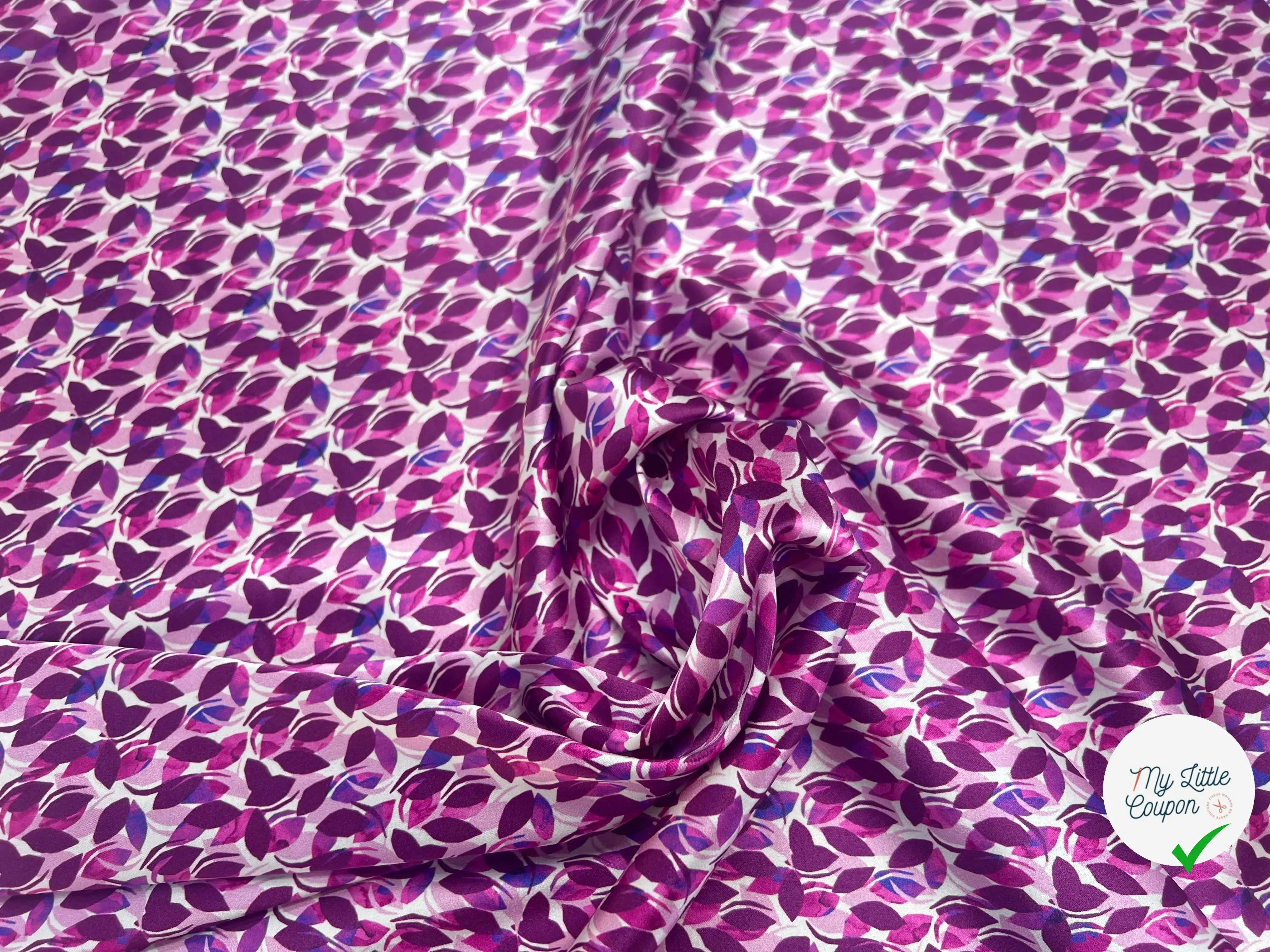 SATIN DE SOIE 16 MOMME ULTRA DOUX FEUILLETTES VIOLETTES - My Little Coupon