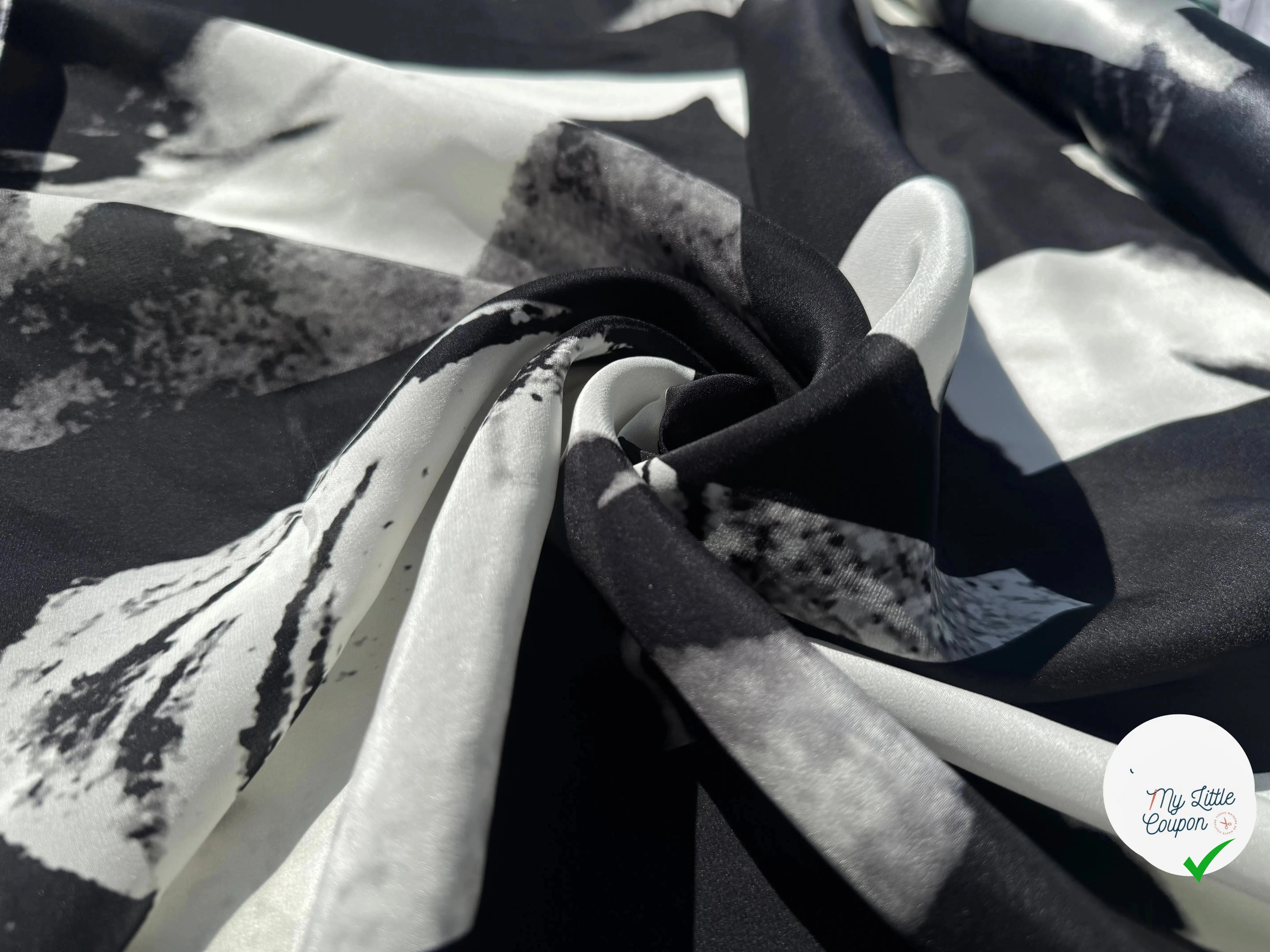 SATIN DE SOIE BLANC ET GRIS SIDERAL - My Little Coupon