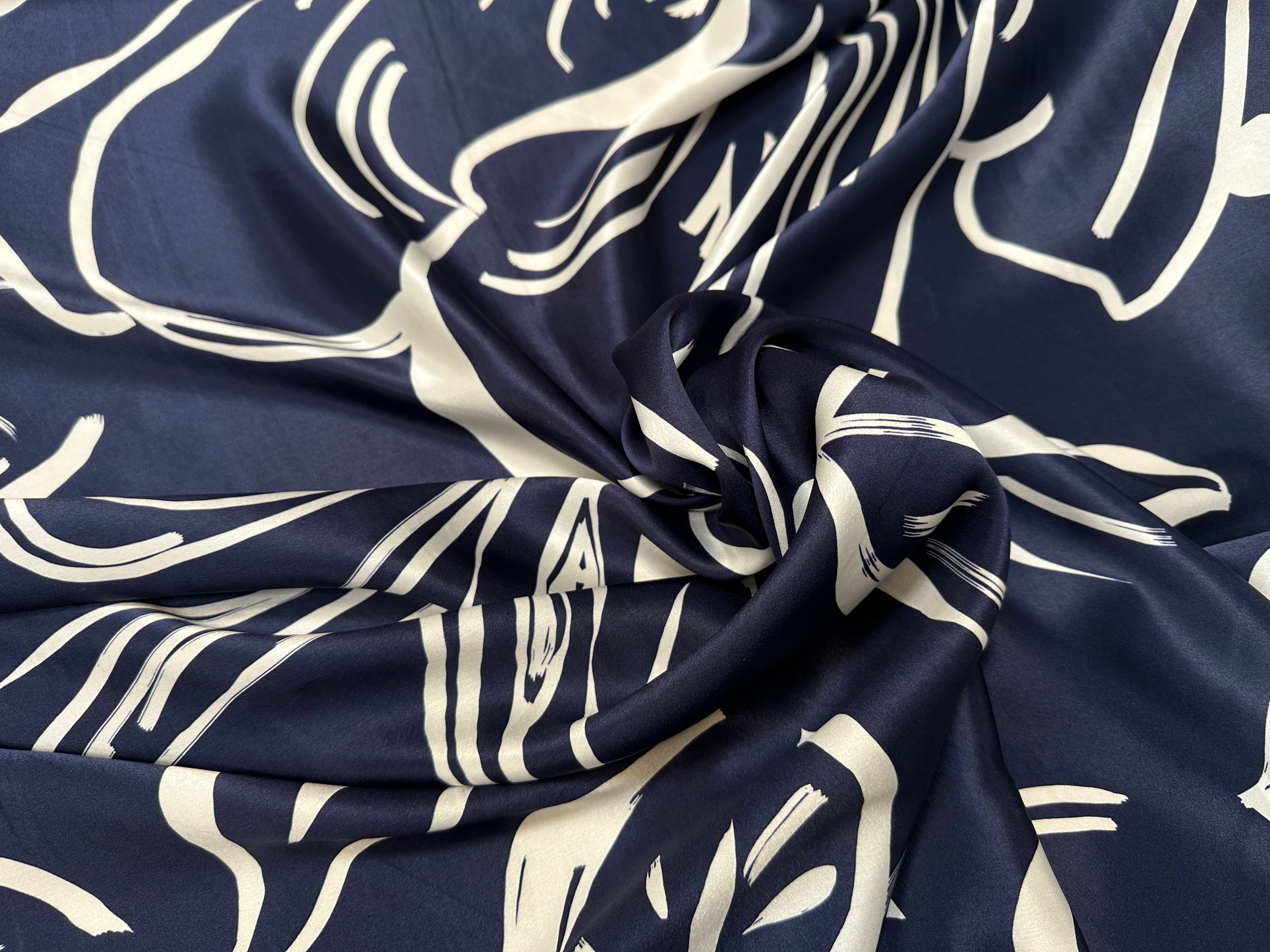 SATIN DE SOIE PORTOFINO ÉLÉGANCE DU BLEU - My Little Coupon