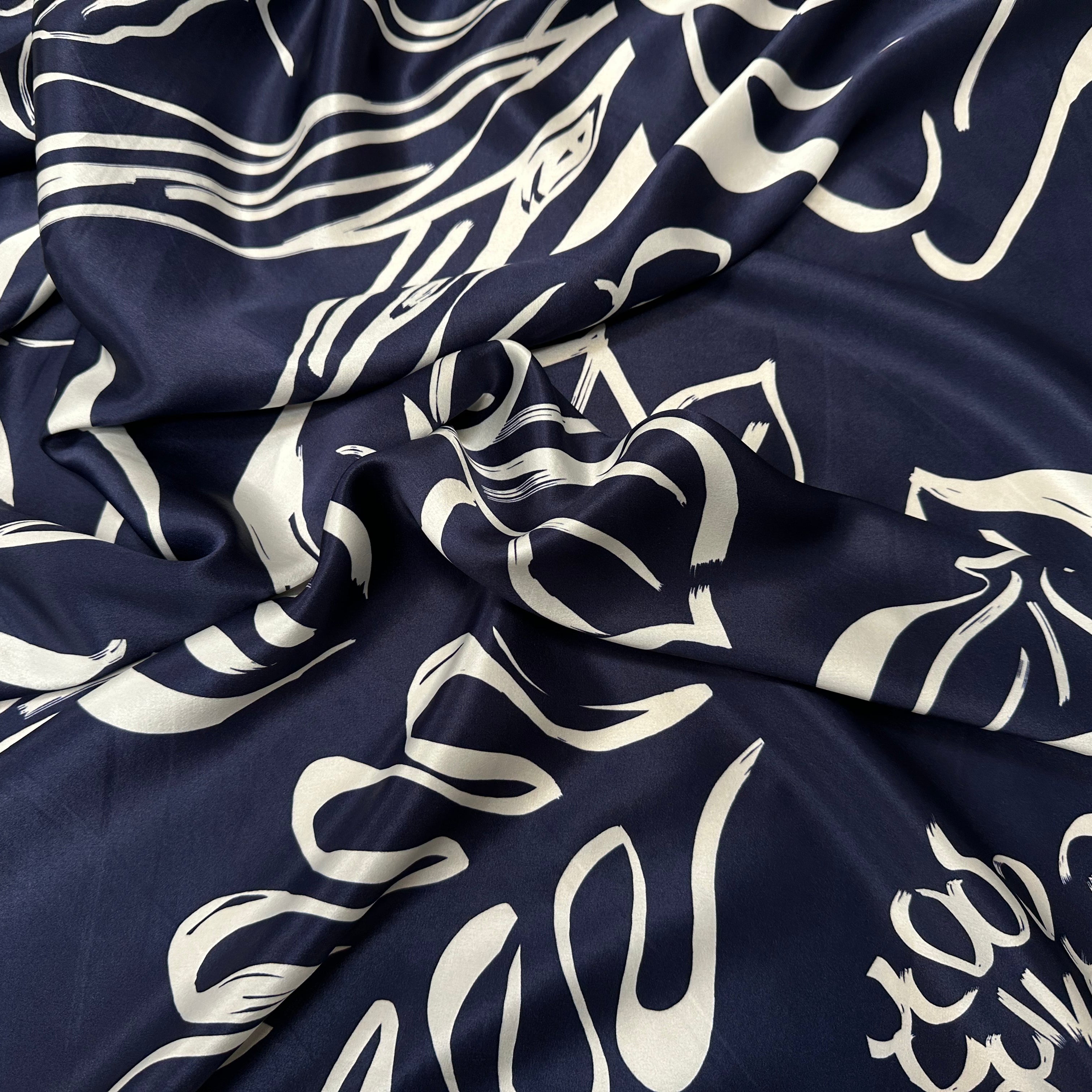 SATIN DE SOIE PORTOFINO ÉLÉGANCE DU BLEU - My Little Coupon