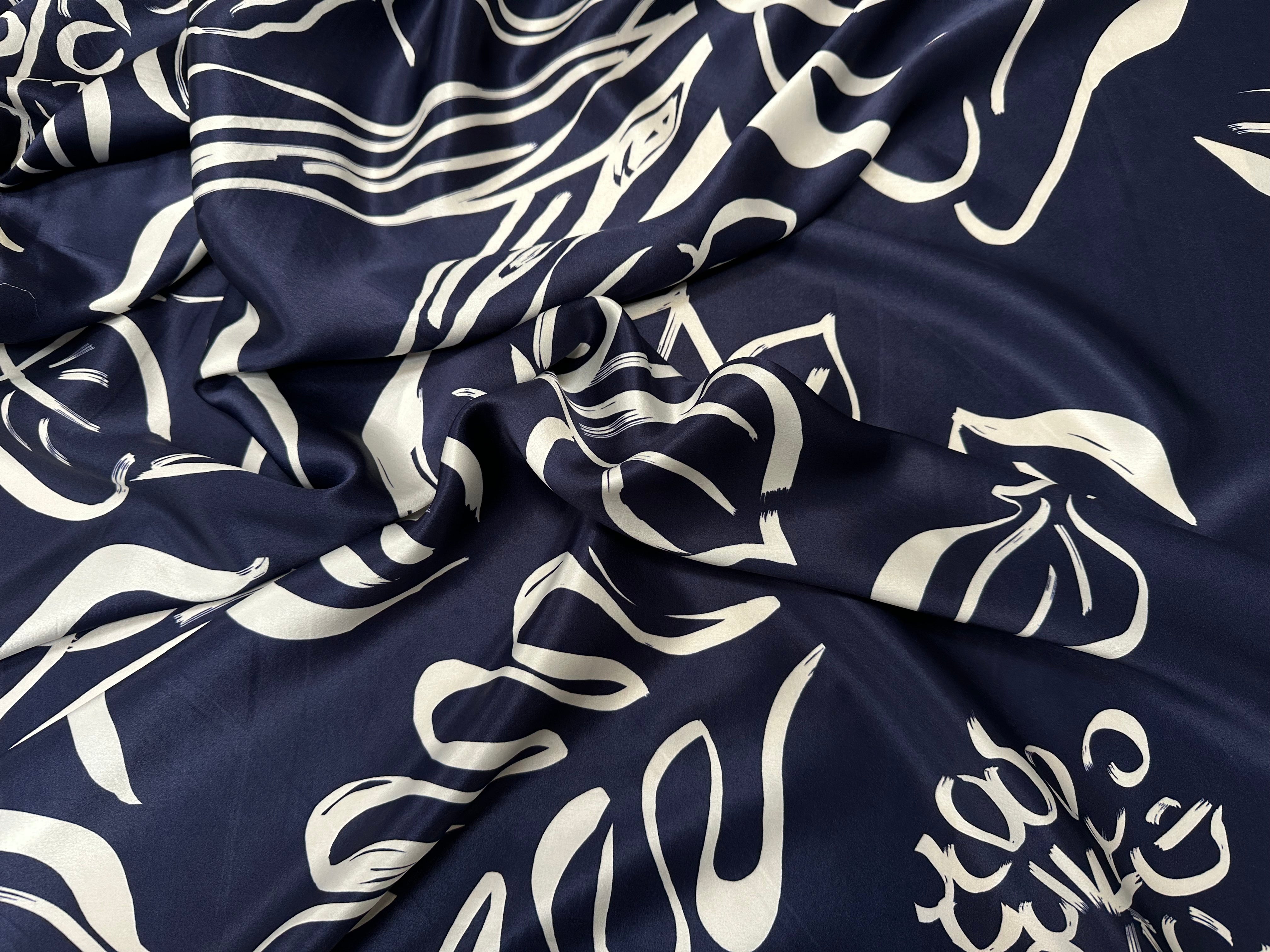 SATIN DE SOIE PORTOFINO ÉLÉGANCE DU BLEU - My Little Coupon