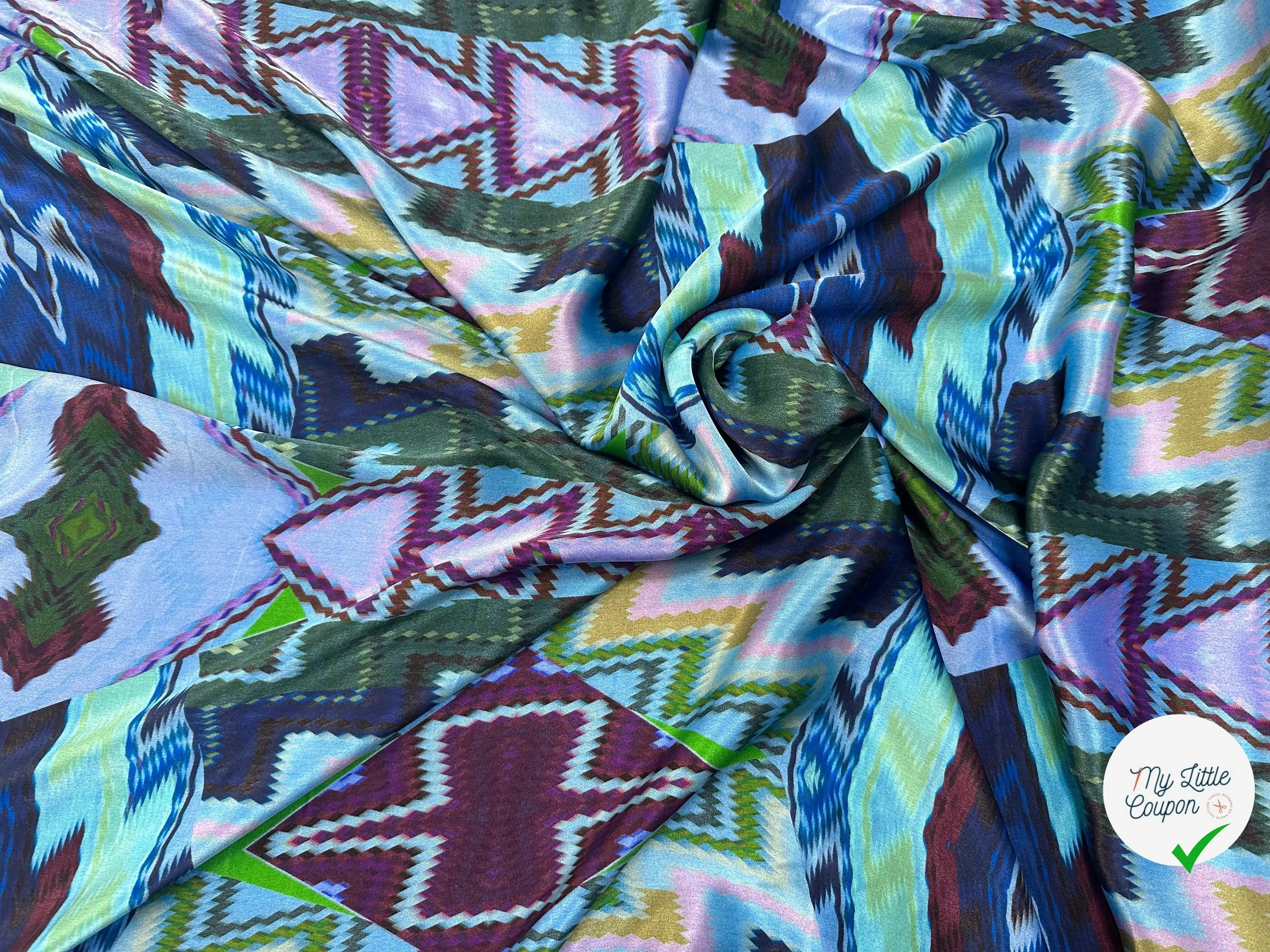 SATIN DE SOIE RÊVE EN COULEUR DE BLEU - My Little Coupon