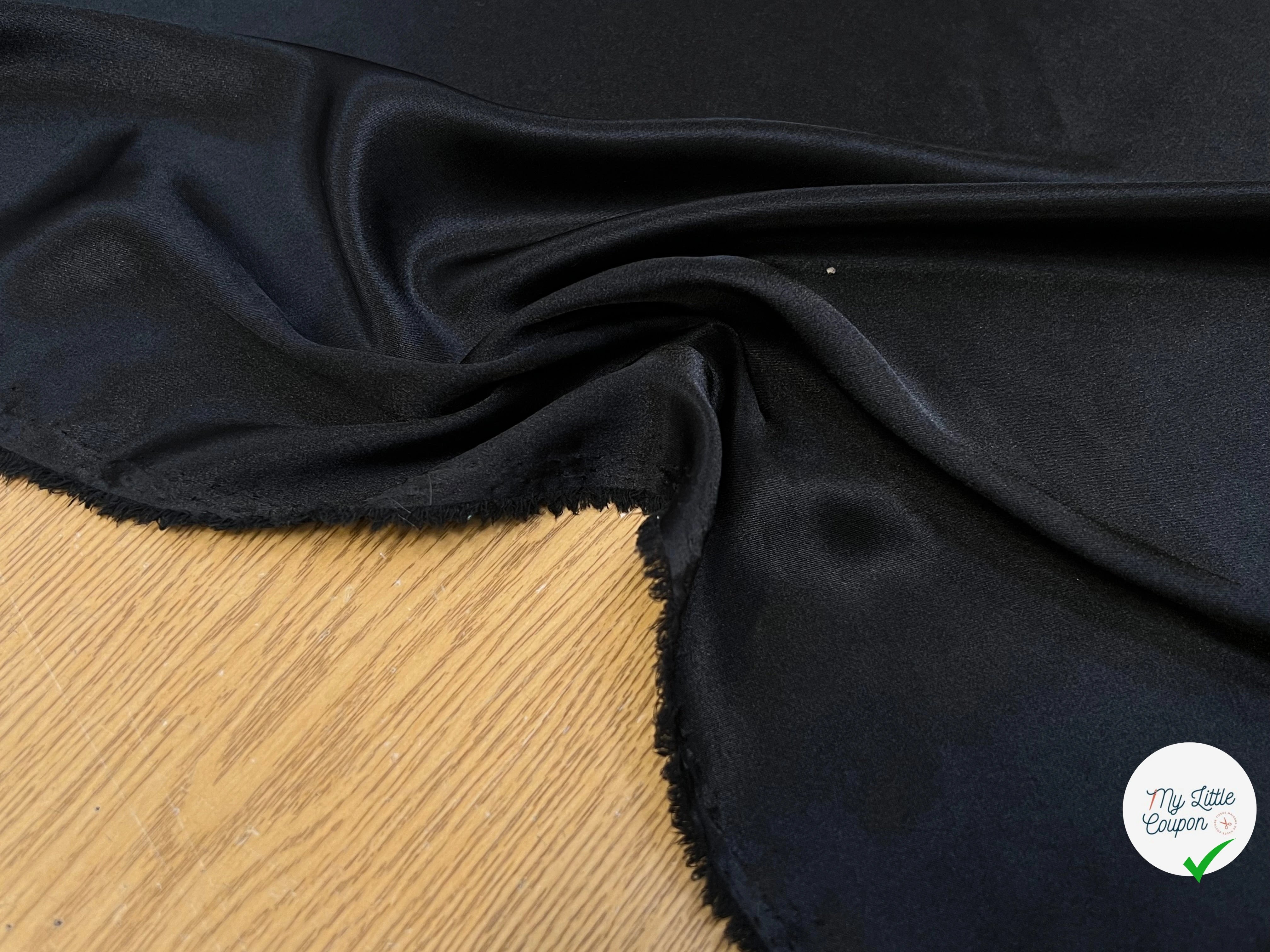 (Chute) SATIN FLUIDE NOIR POLYESTER 150CM - My Little Coupon