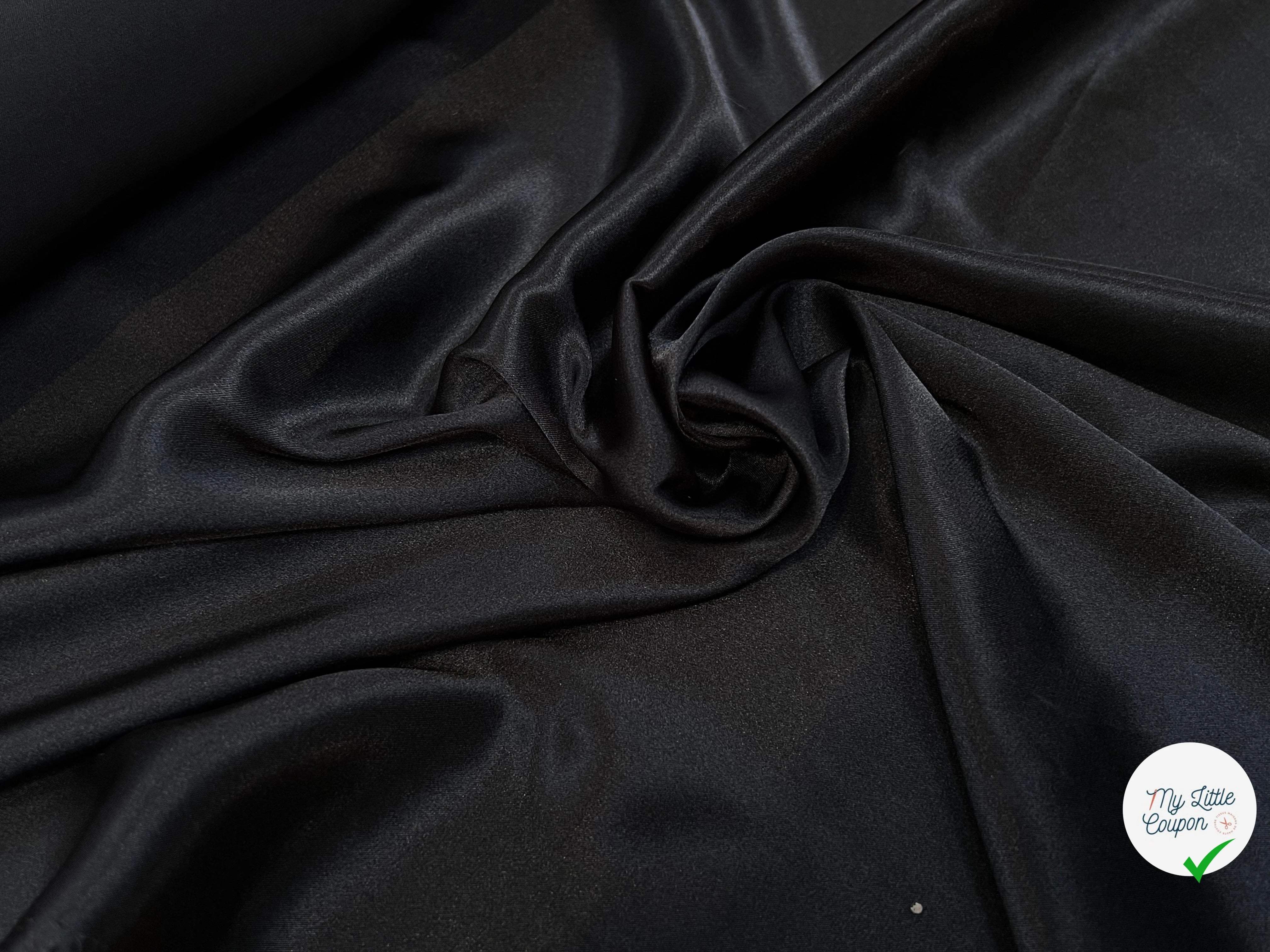 (Chute) SATIN FLUIDE NOIR POLYESTER 150CM - My Little Coupon