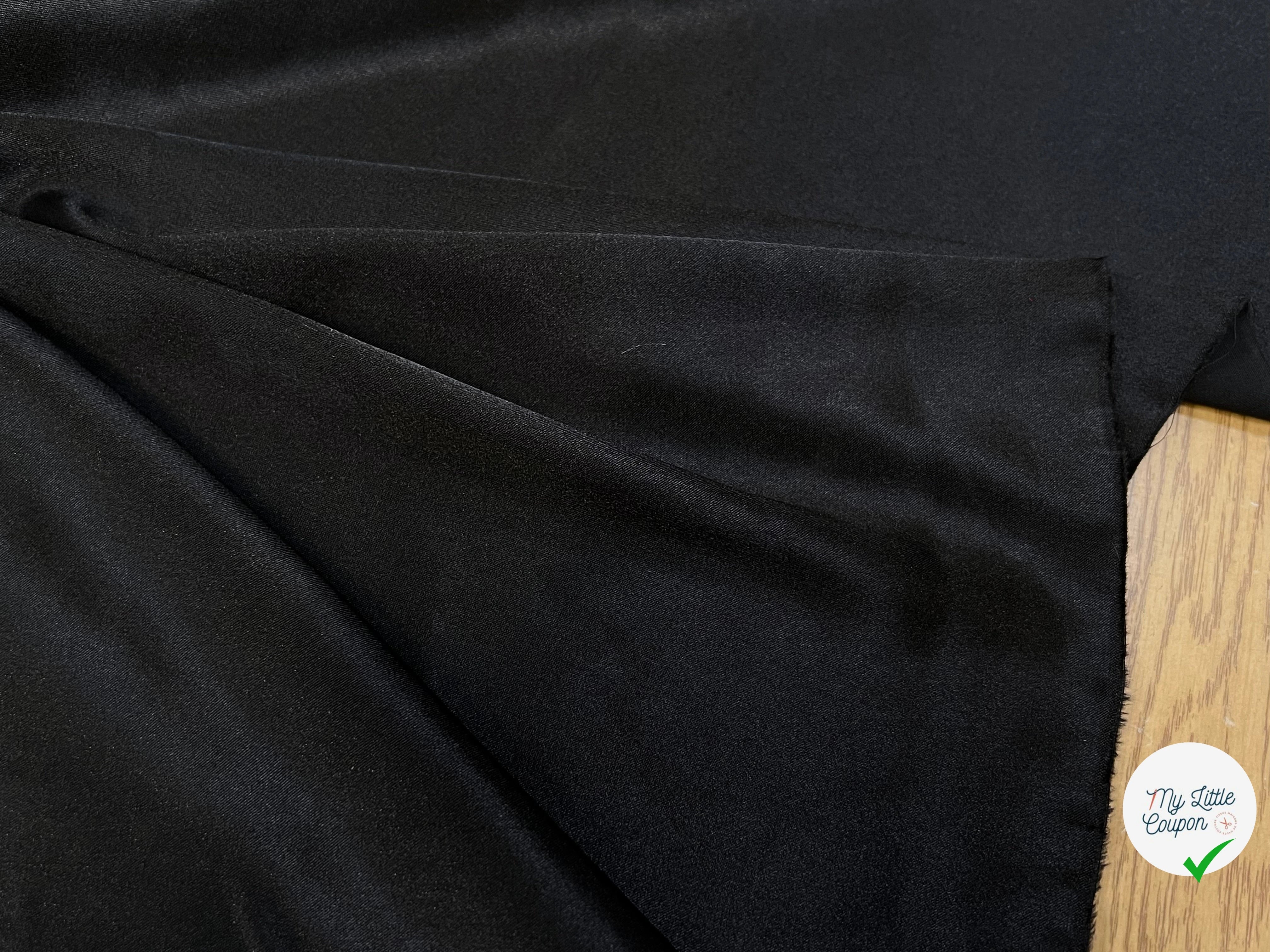(Chute) SATIN FLUIDE NOIR POLYESTER 150CM - My Little Coupon