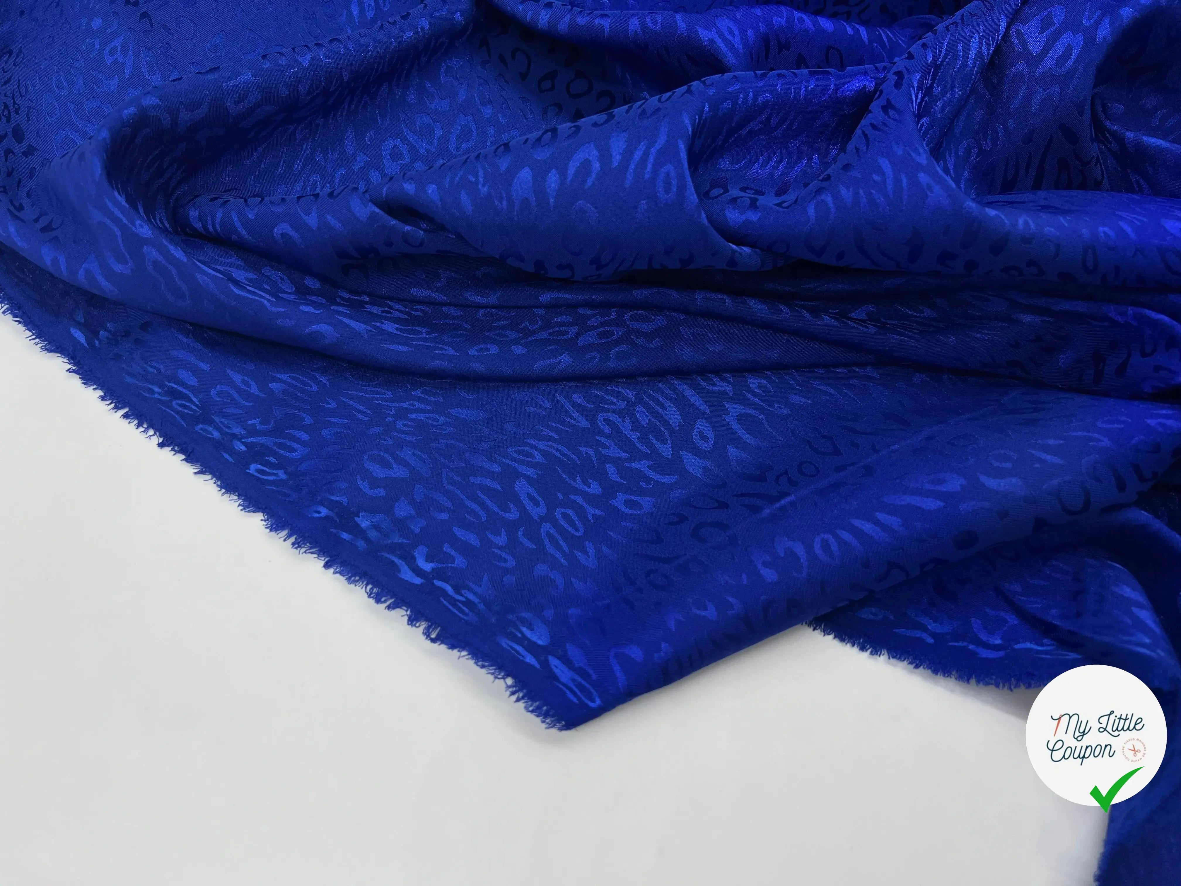 SATIN JACQUARD LÉOPARD BLEU PROFOND MLC INTERN