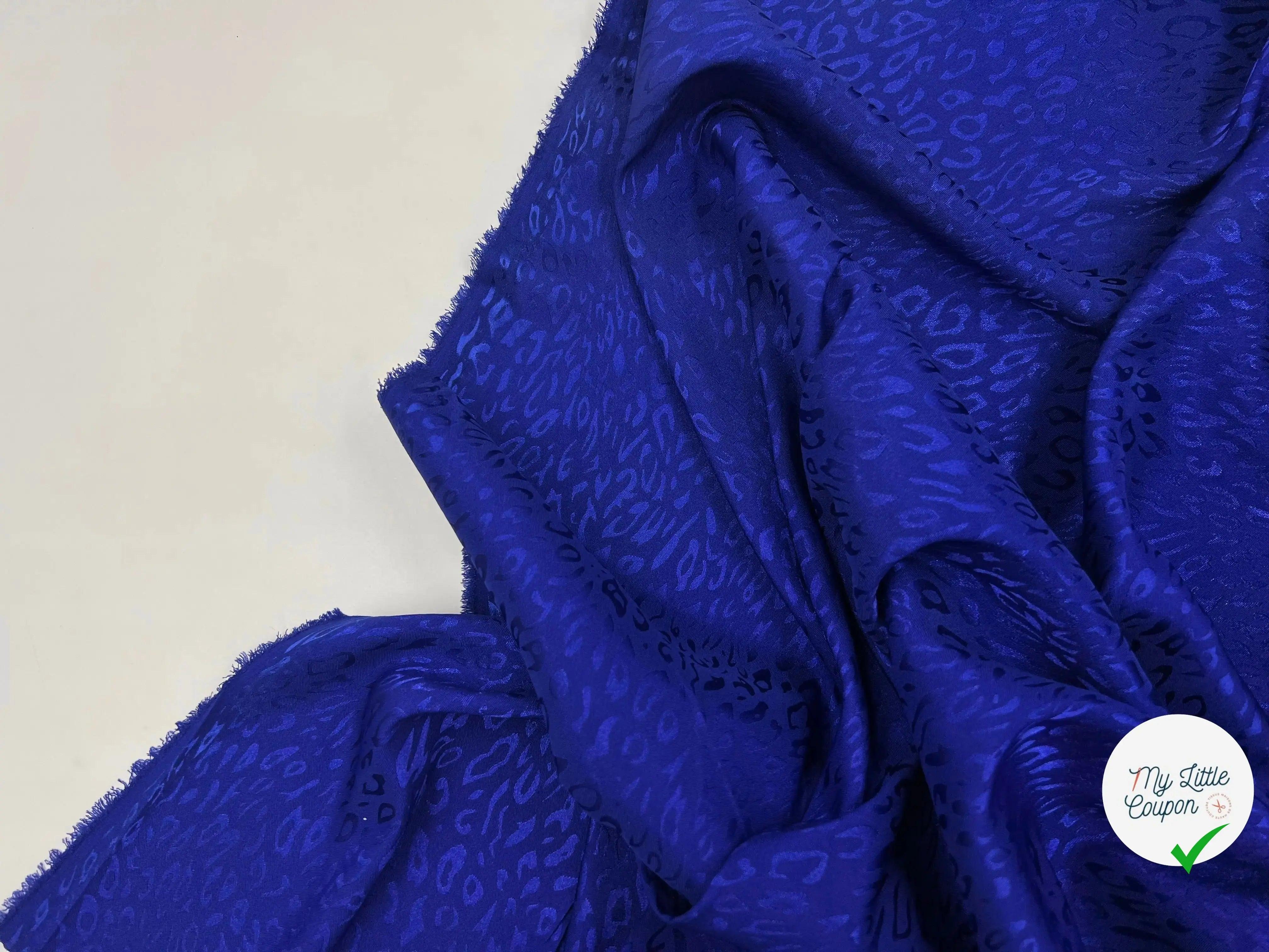 SATIN JACQUARD LÉOPARD BLEU PROFOND MLC INTERN