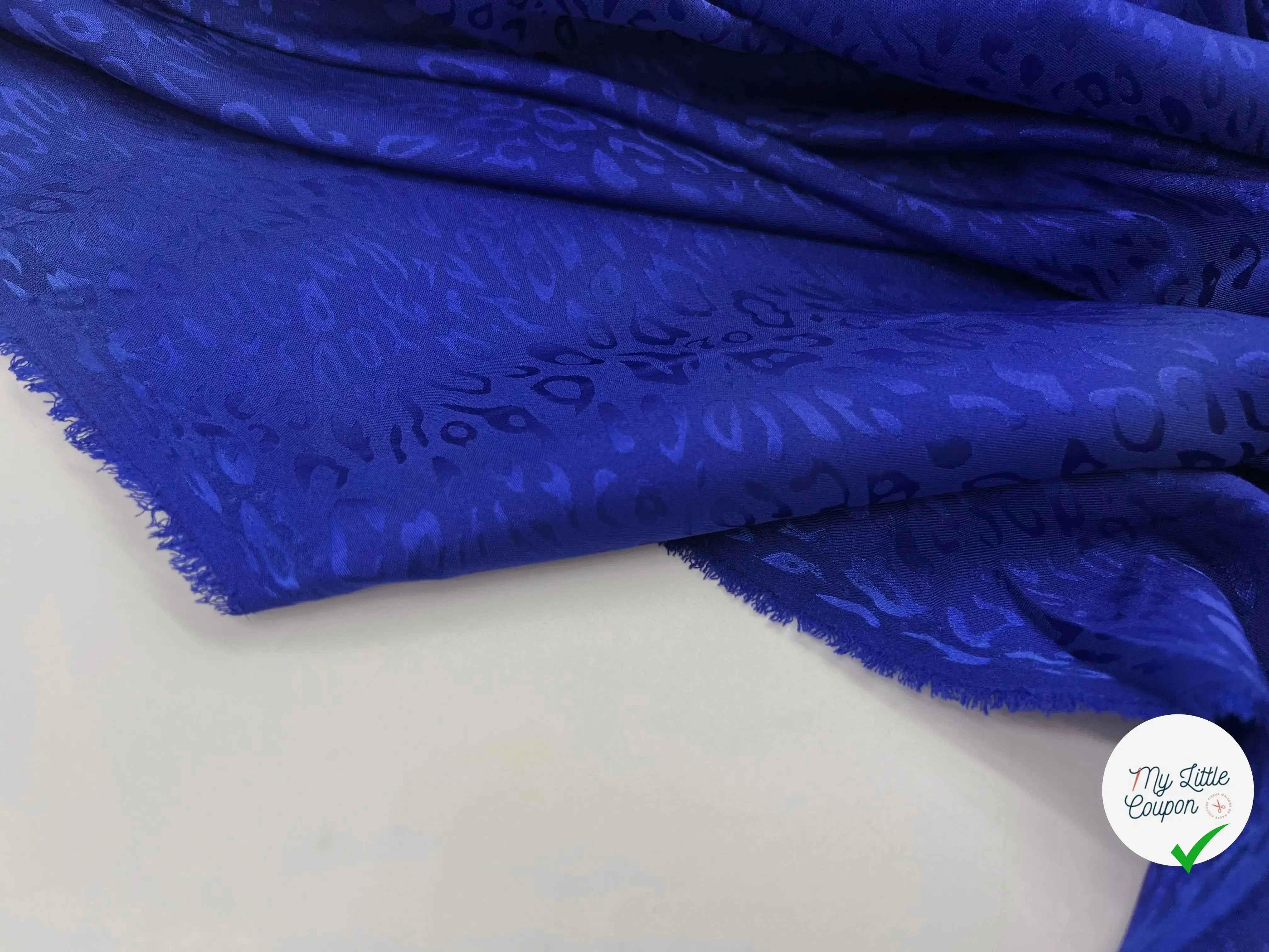 SATIN JACQUARD LÉOPARD BLEU PROFOND MLC INTERN