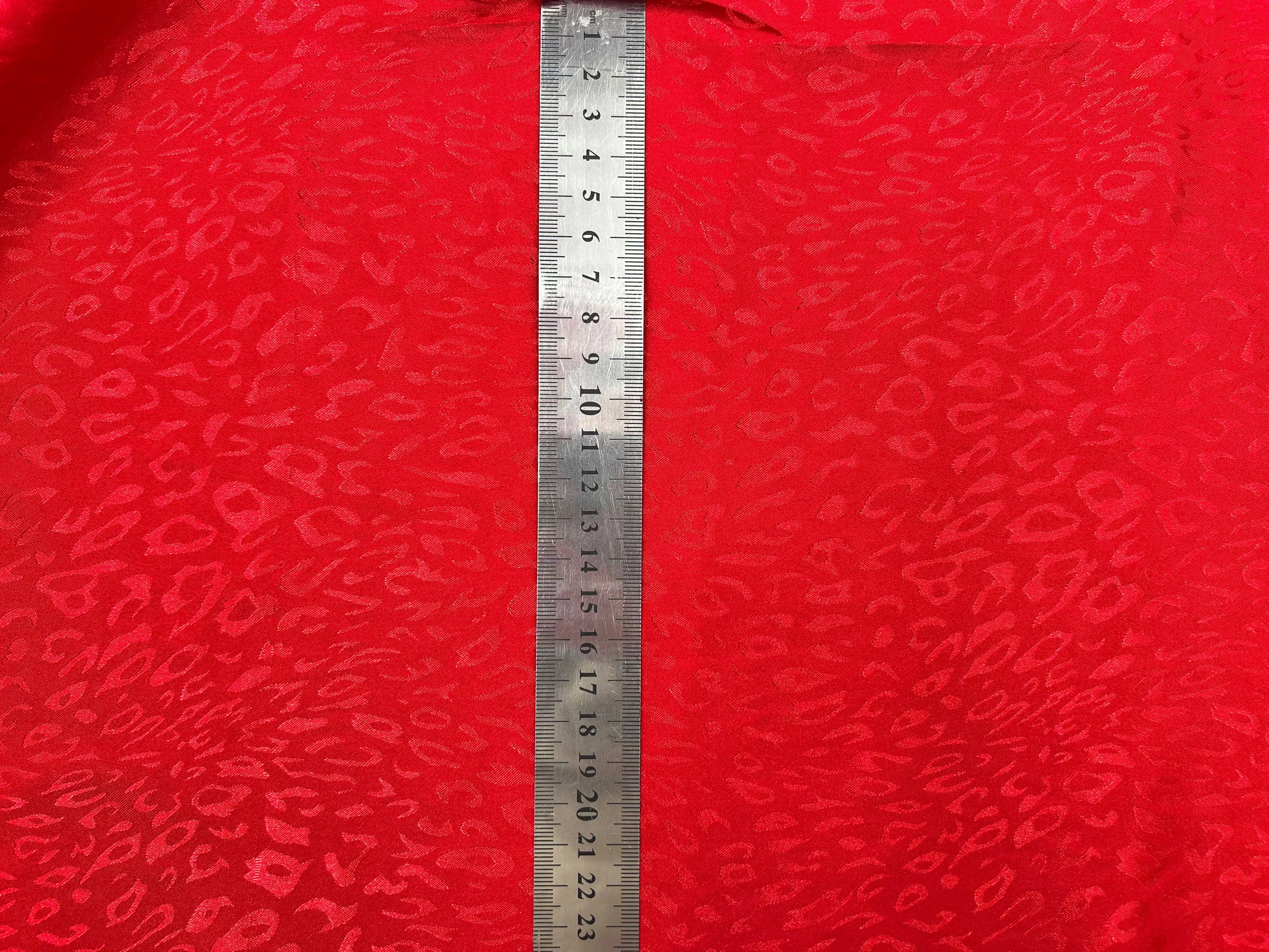 SATIN JACQUARD LÉOPARD ROUGE VIF MLC INTERN