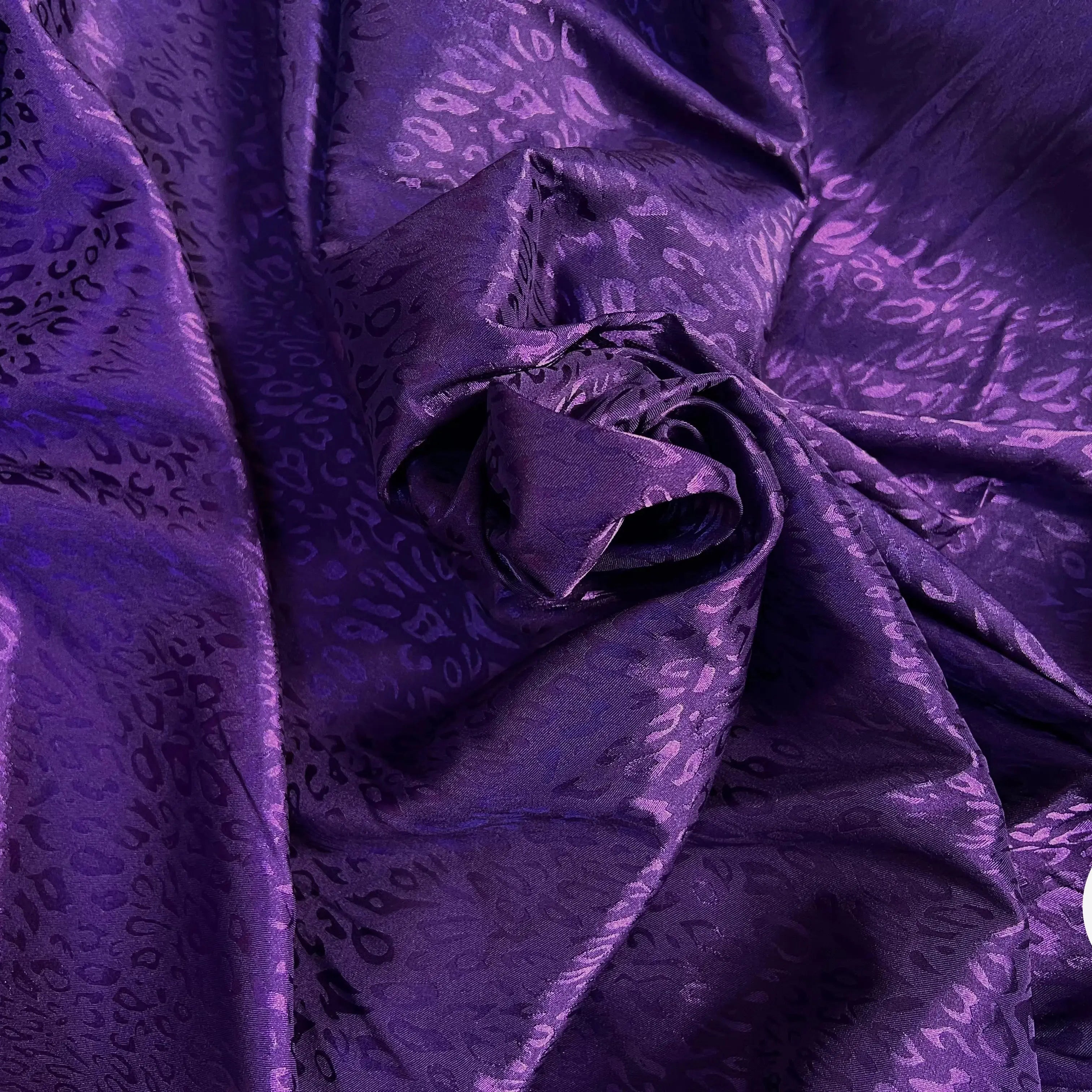 SATIN JACQUARD LÉOPARD VIOLET - My Little Coupon