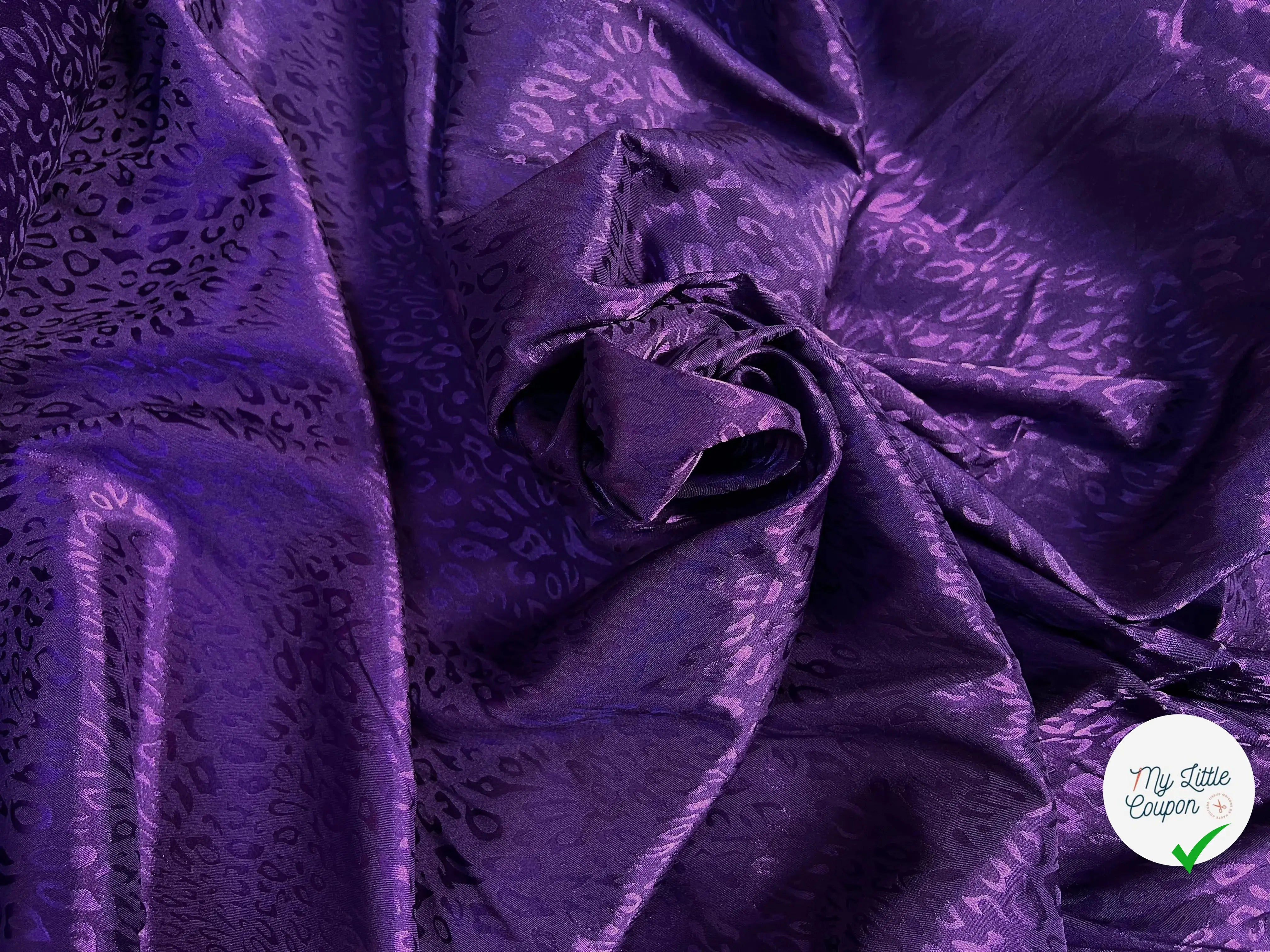 SATIN JACQUARD LÉOPARD VIOLET - My Little Coupon