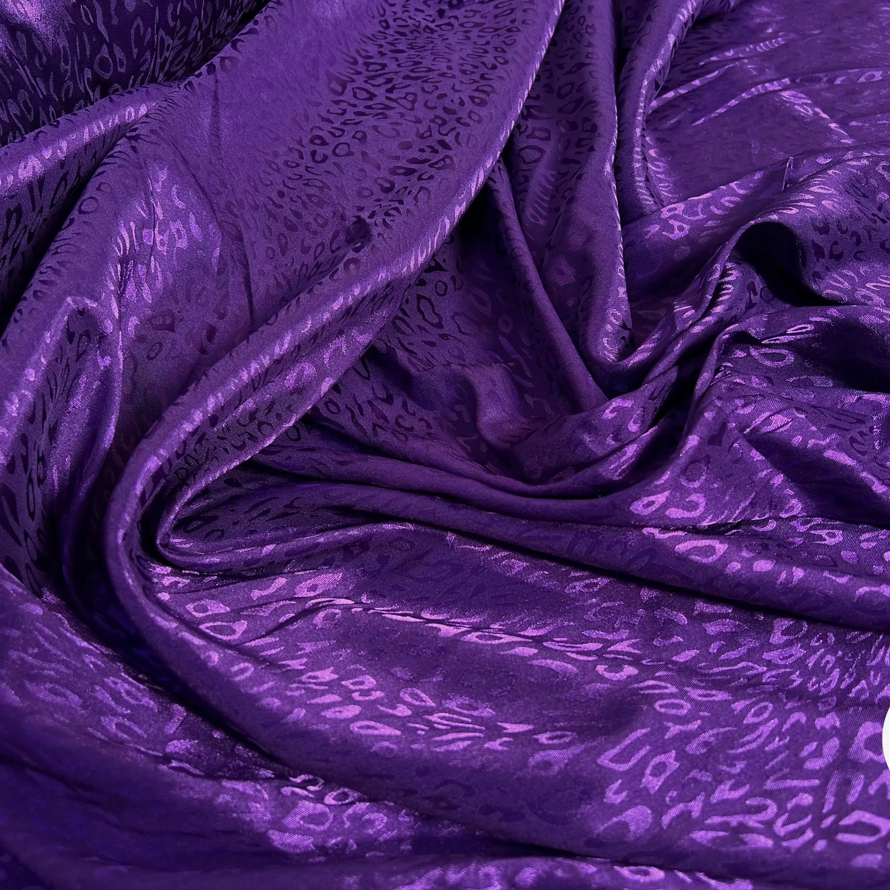 SATIN JACQUARD LÉOPARD VIOLET - My Little Coupon