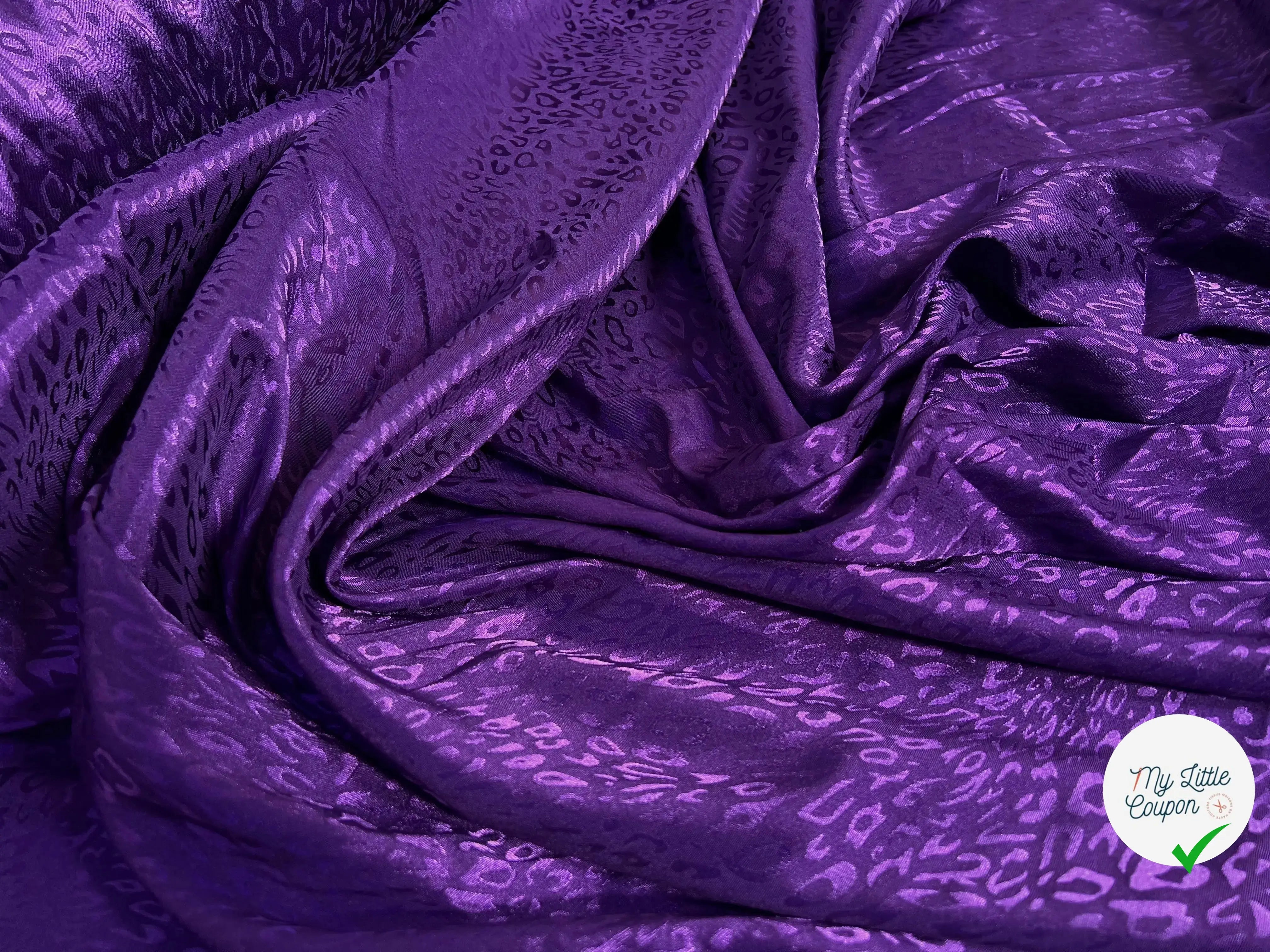 SATIN JACQUARD LÉOPARD VIOLET - My Little Coupon