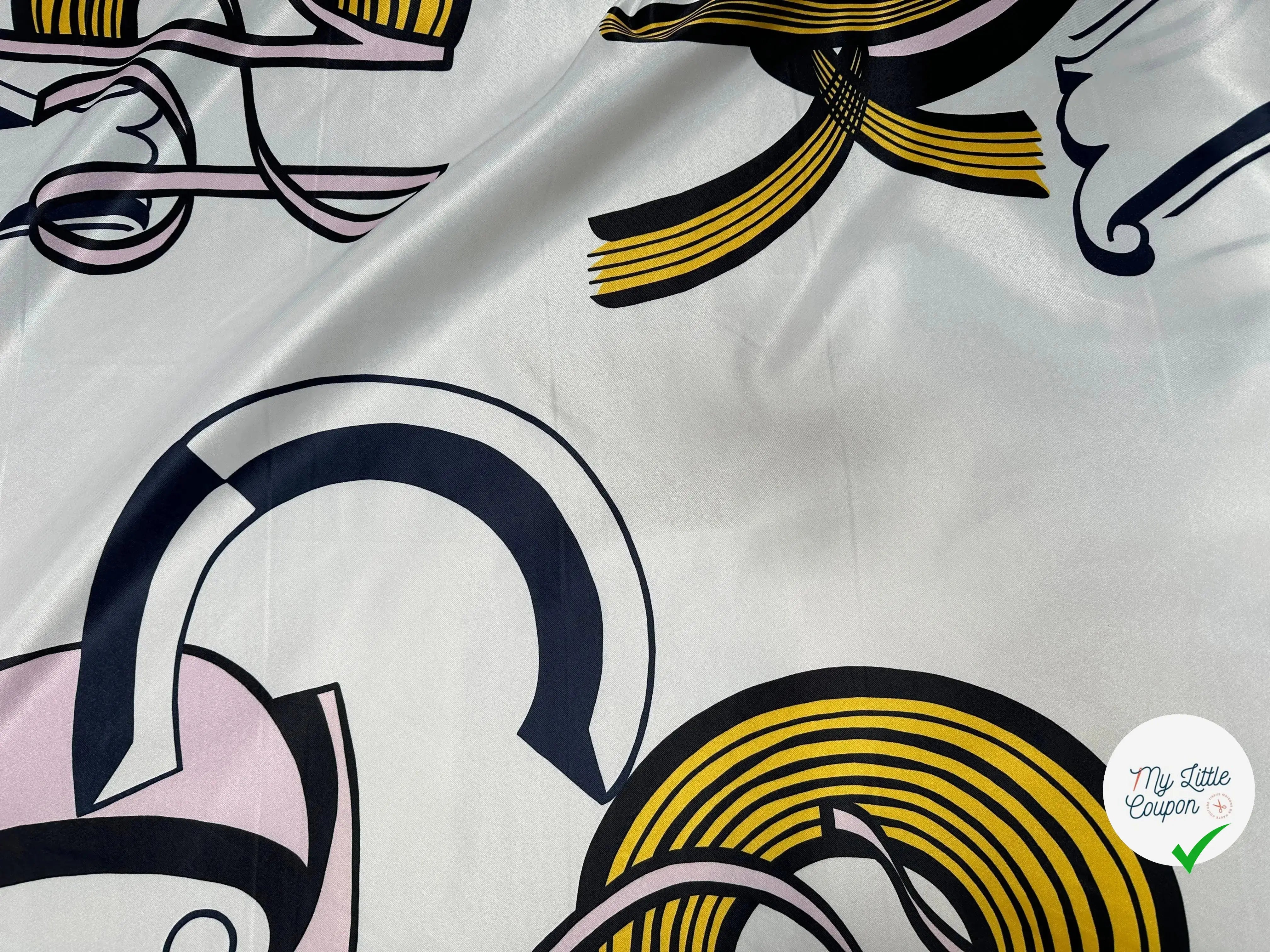 SATIN SERGÉ LOURD MIAMI POP ART BLANC - My Little Coupon
