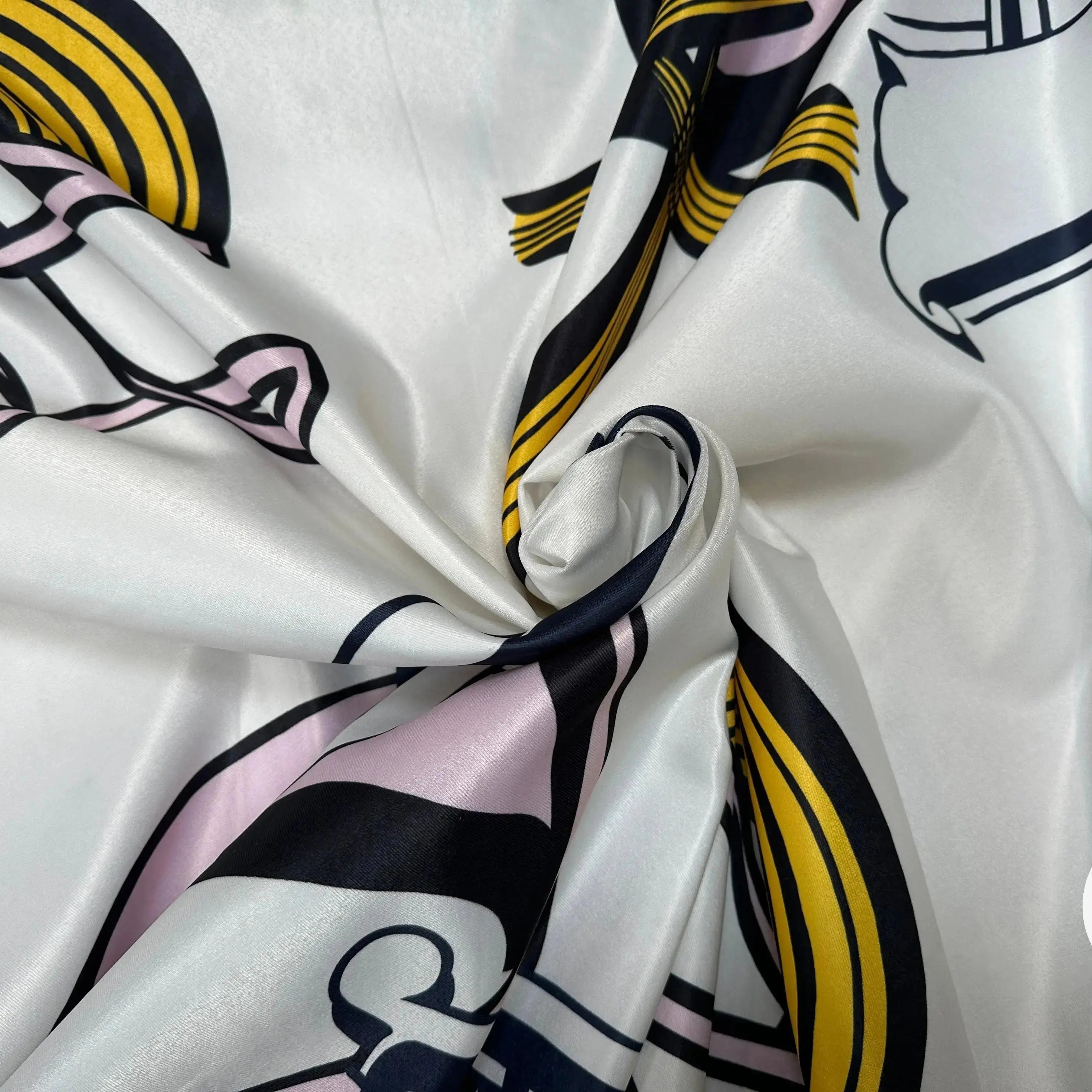 SATIN SERGÉ LOURD MIAMI POP ART BLANC - My Little Coupon