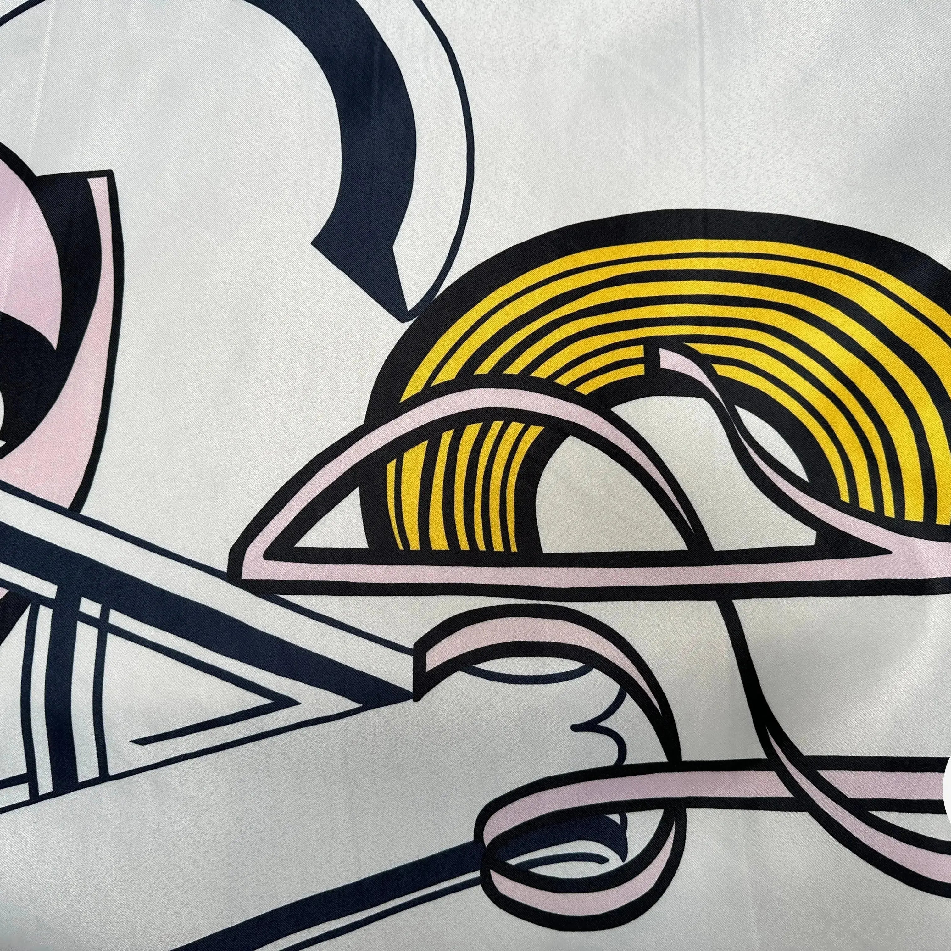 SATIN SERGÉ LOURD MIAMI POP ART BLANC - My Little Coupon