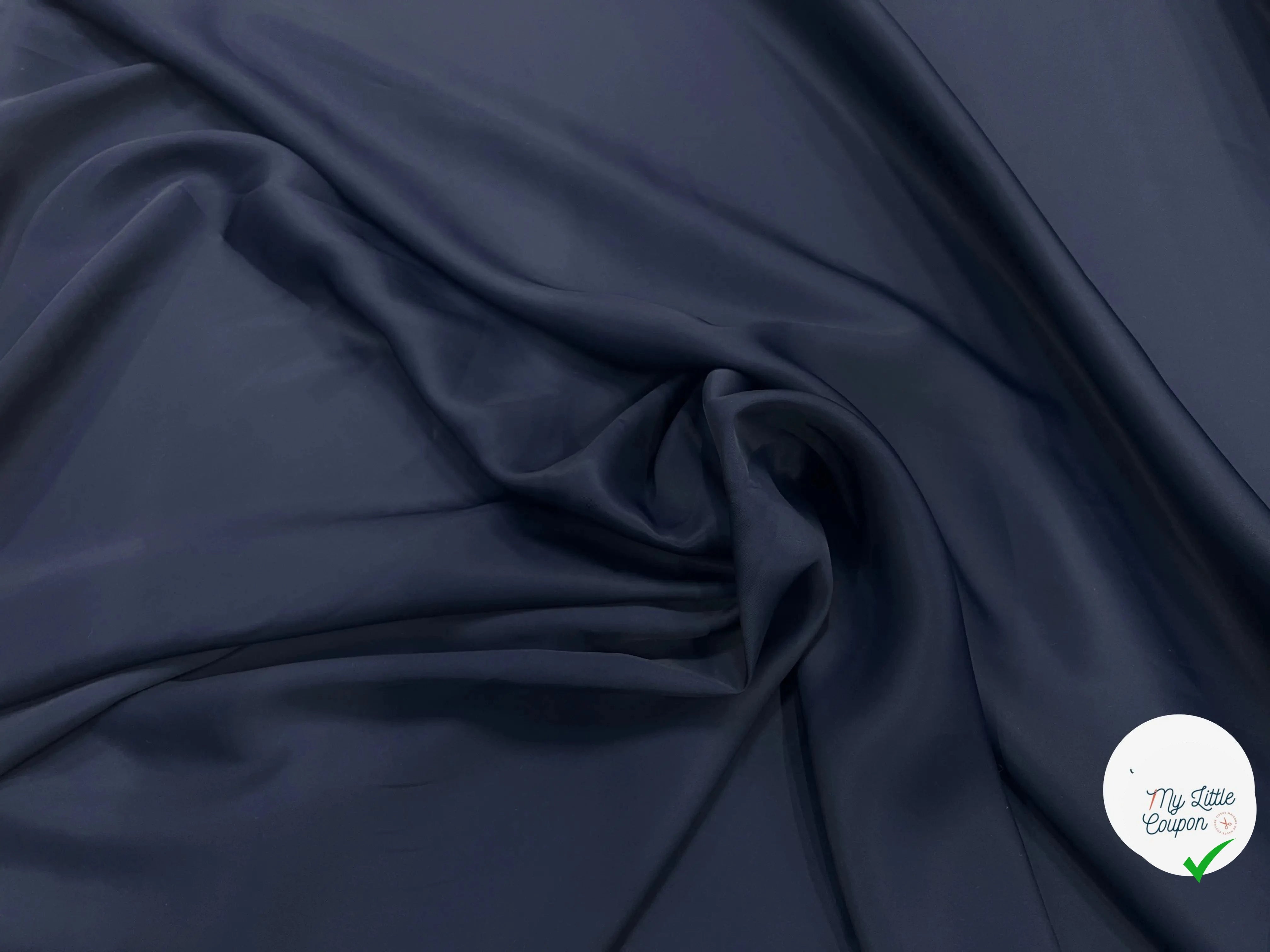 SATIN VISCOSE NAVY - My Little Coupon