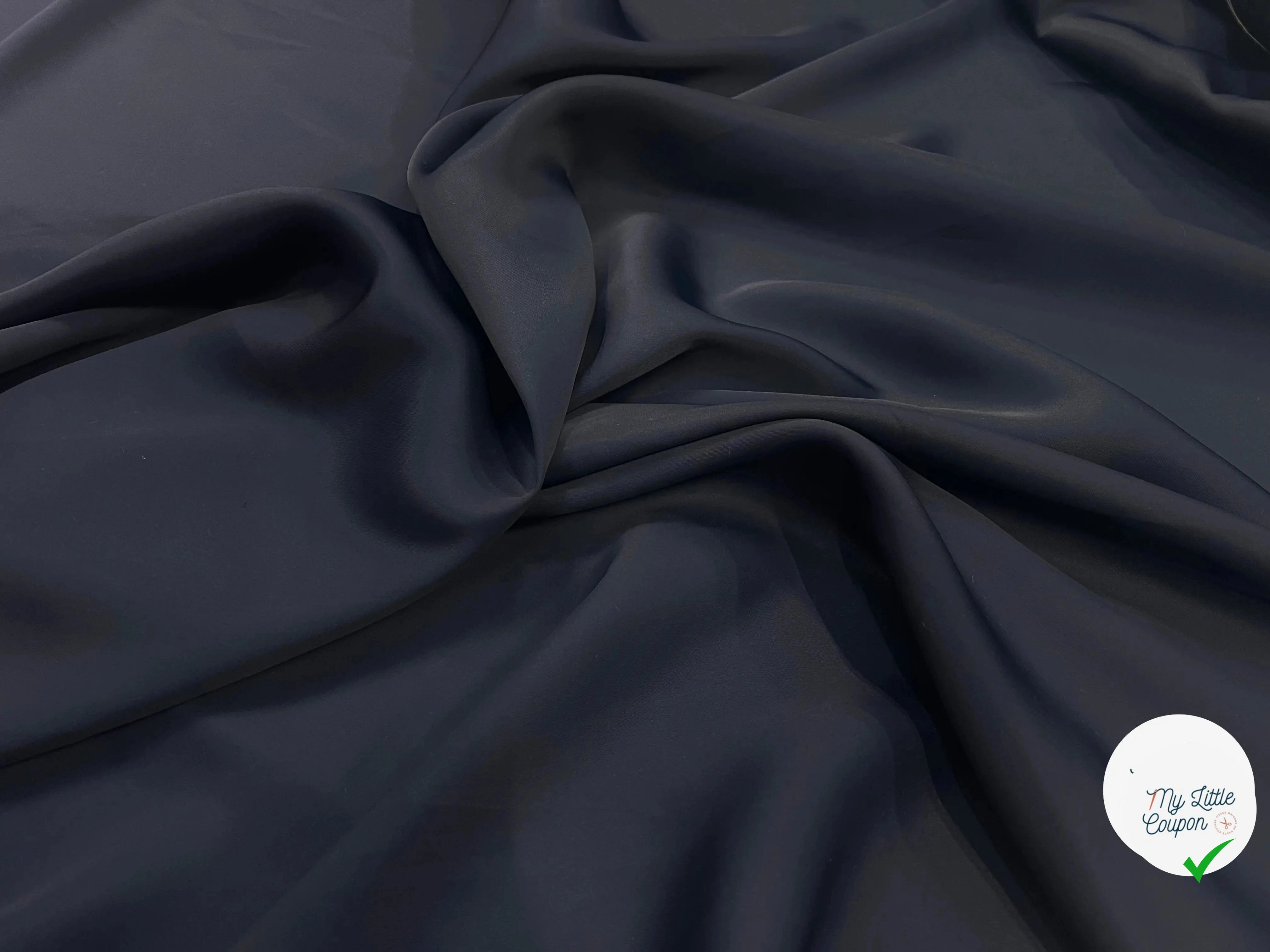 SATIN VISCOSE NAVY - My Little Coupon