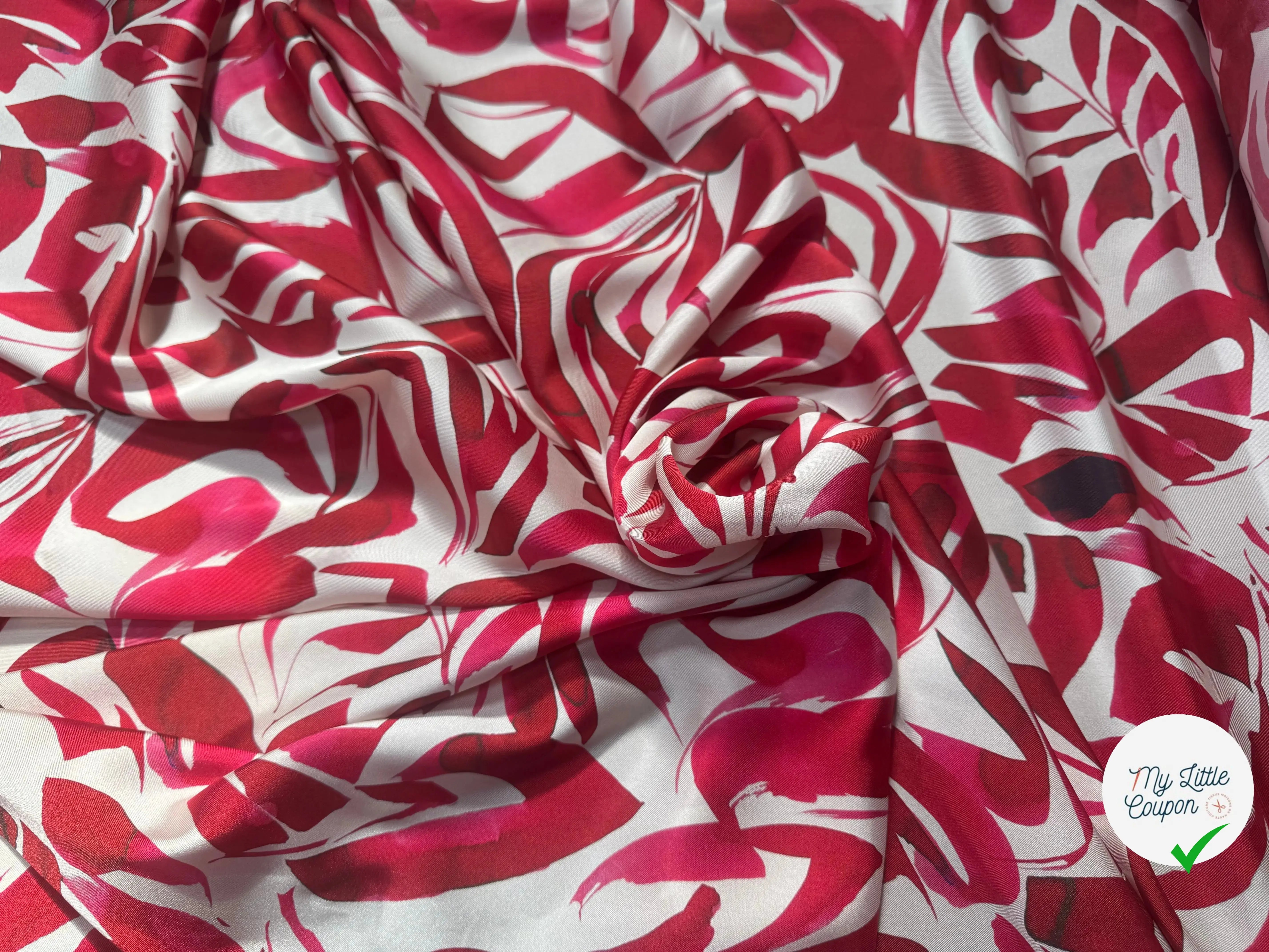 SERGÉ FLUIDE FLEURS DOMY DIRECT-M0189A-FW2 - POLYESTER OEKO-TEX - My Little Coupon