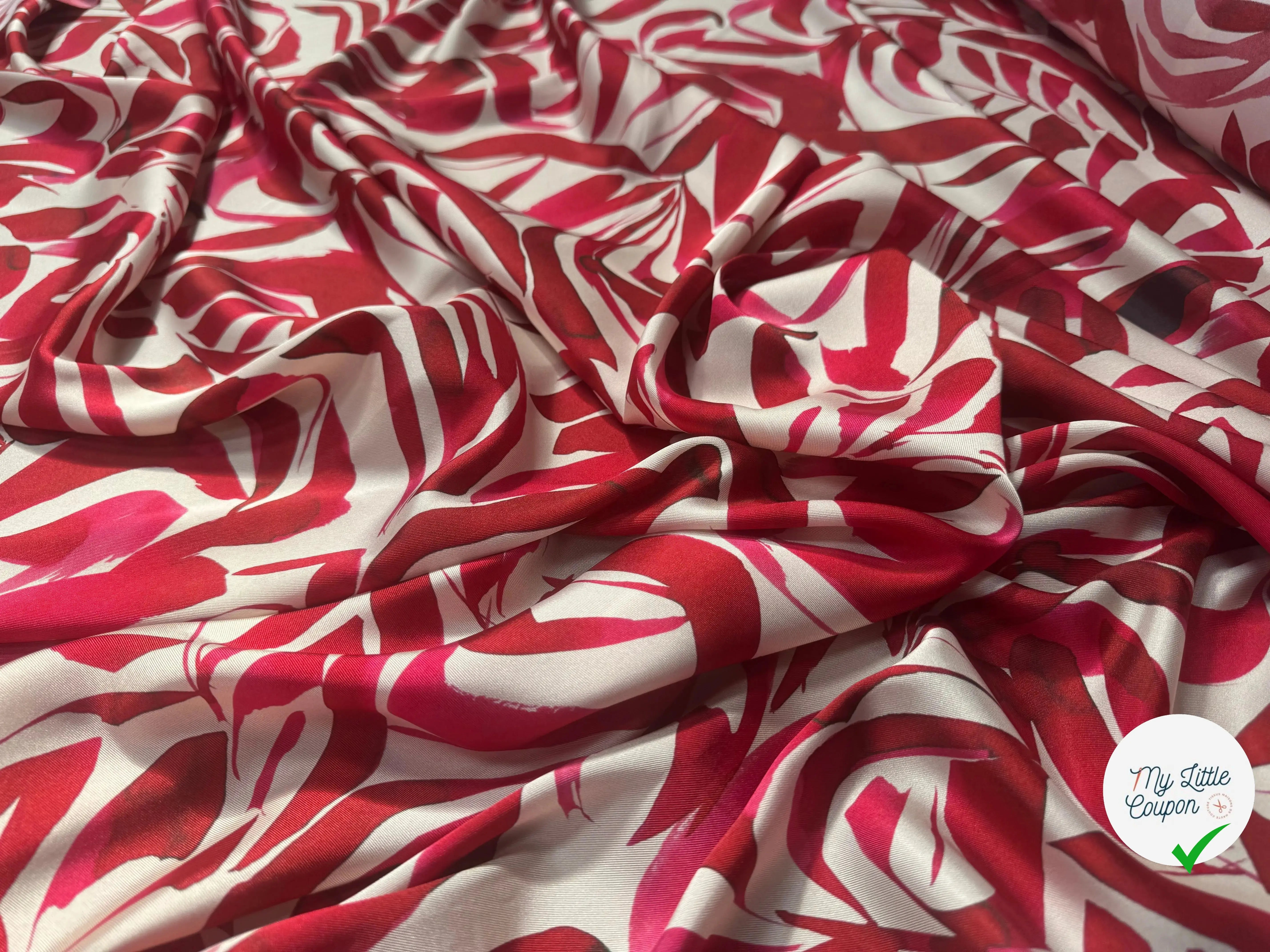 SERGÉ FLUIDE FLEURS DOMY DIRECT-M0189A-FW2 - POLYESTER OEKO-TEX - My Little Coupon