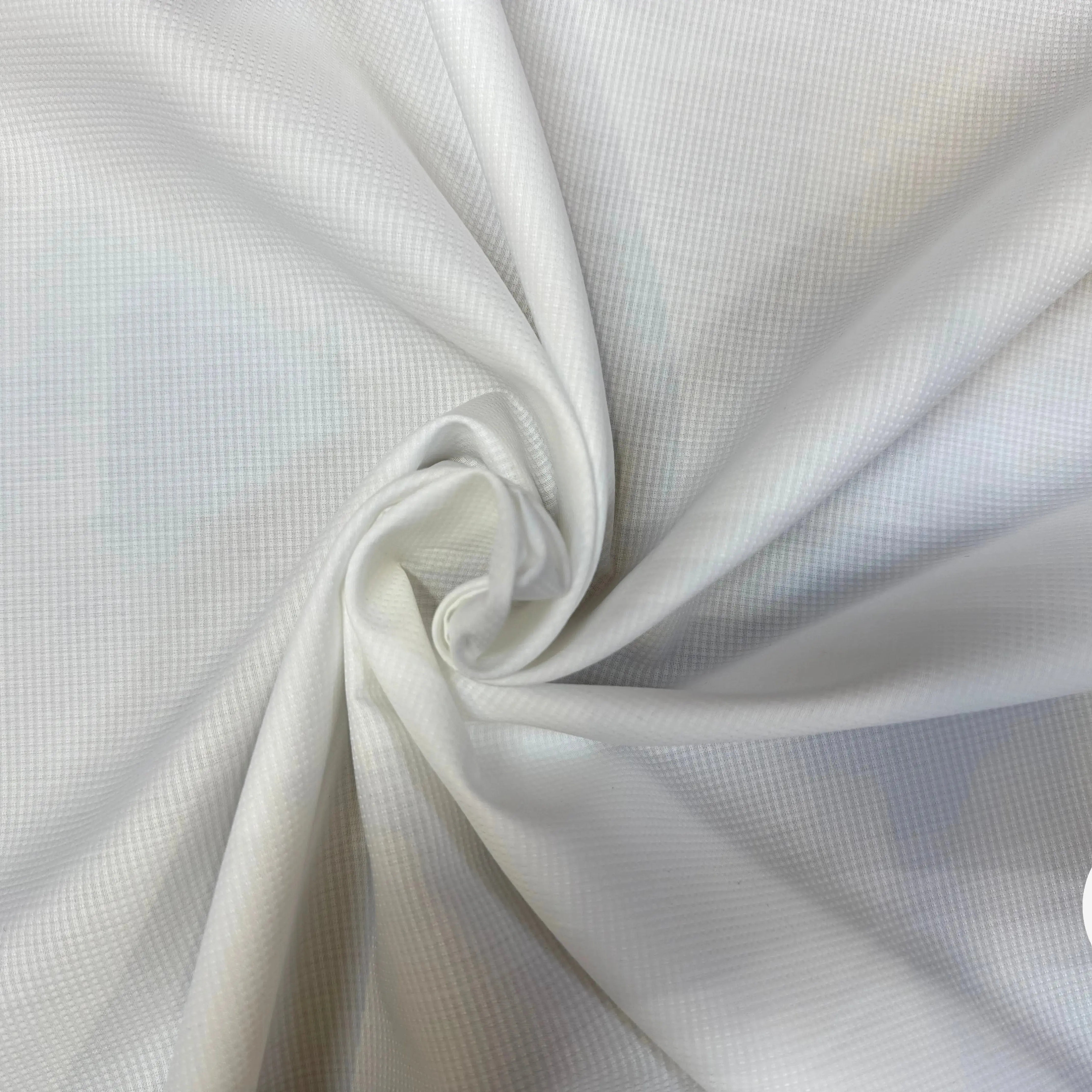 TISSU CHEMISE COTON BLANC ALBINI BLANC EFFET NID D'ABEILLE - My Little Coupon