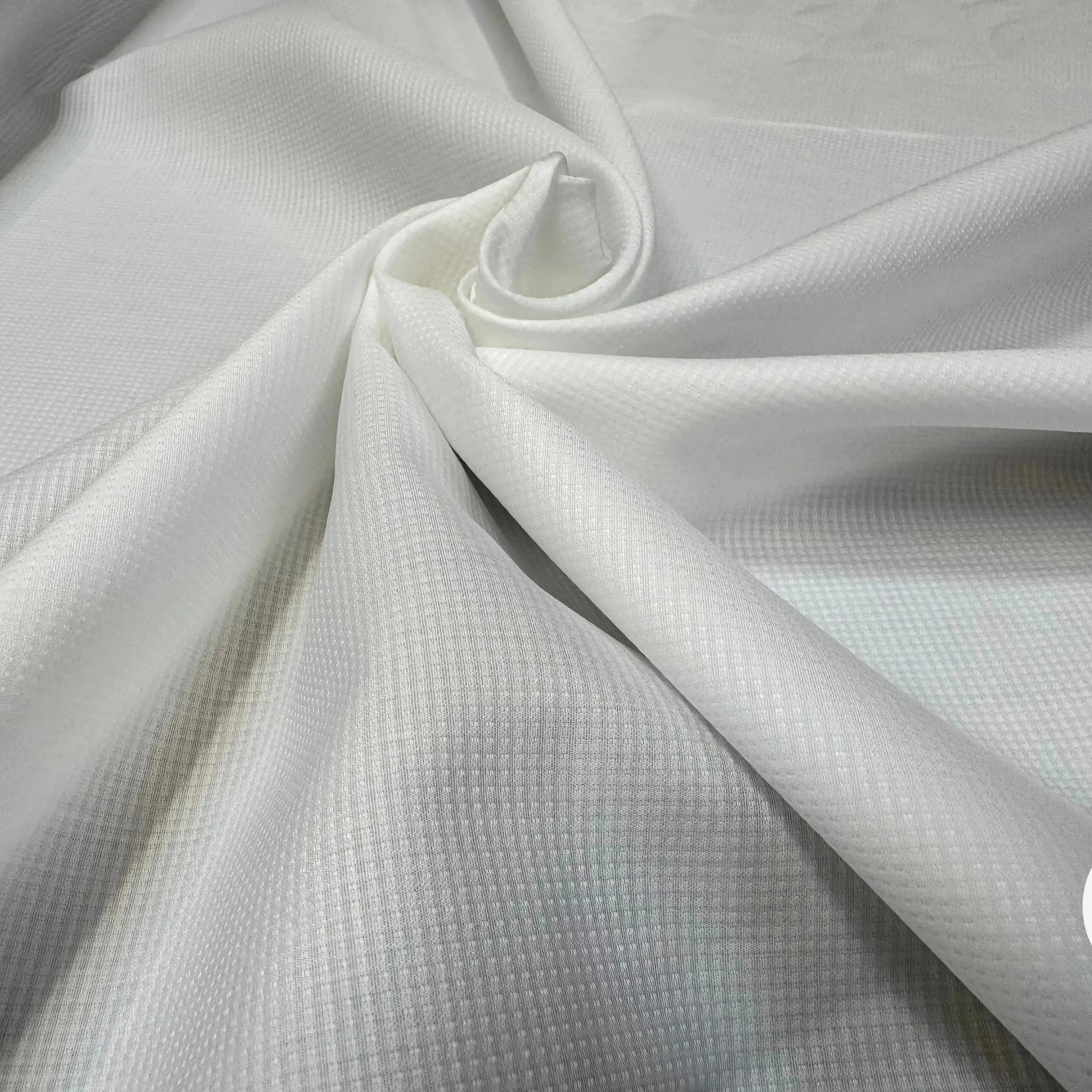 TISSU CHEMISE COTON BLANC ALBINI BLANC EFFET NID D'ABEILLE - My Little Coupon